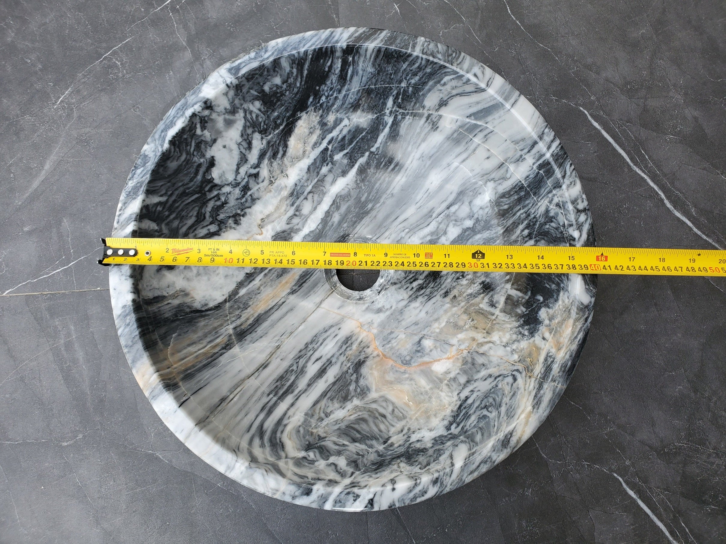S29_21 Marble Stone Vessel Bathroom Sink - 16 x 16  inch