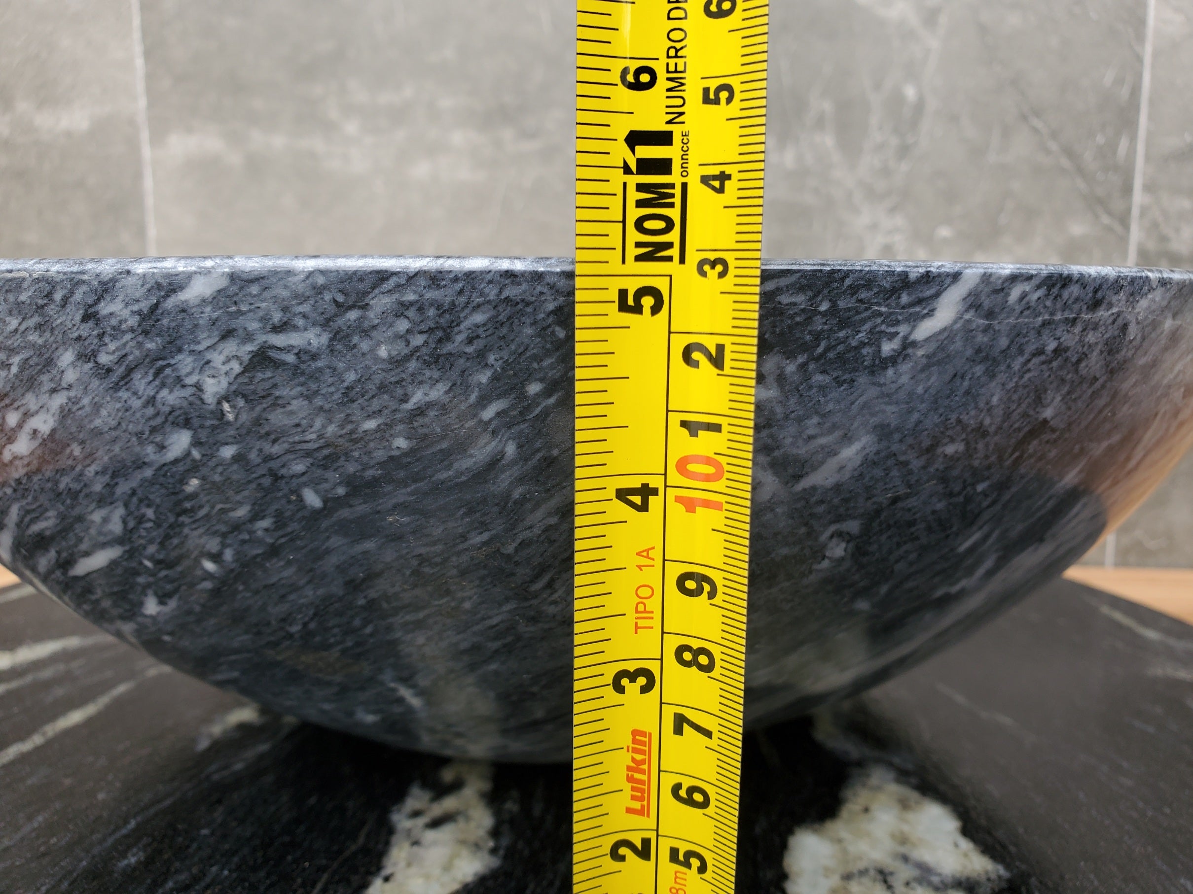 S31_04 Round Marble Vessel Bathroom Sink