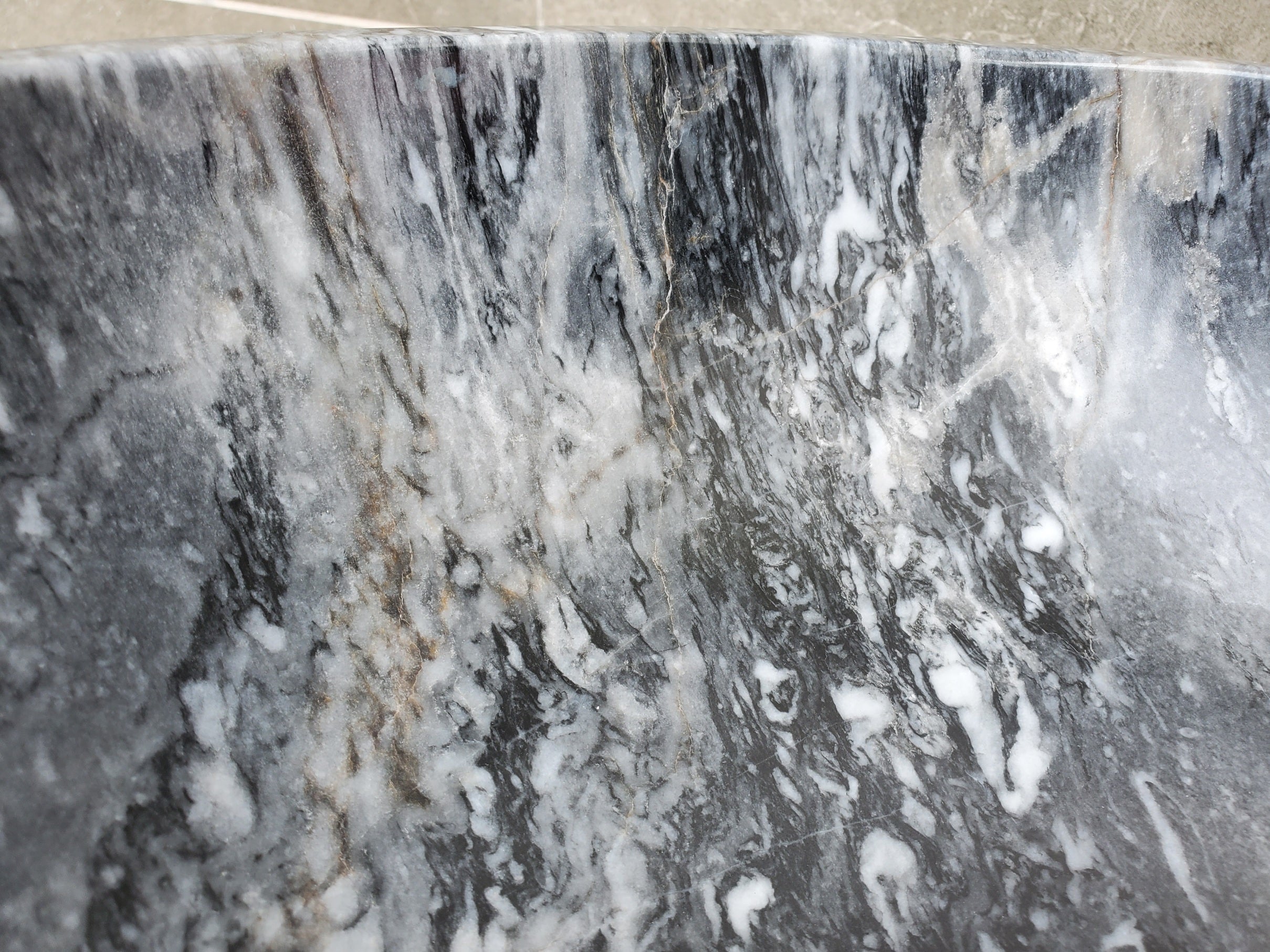 S31_05 Round Marble Vessel Bathroom Sink