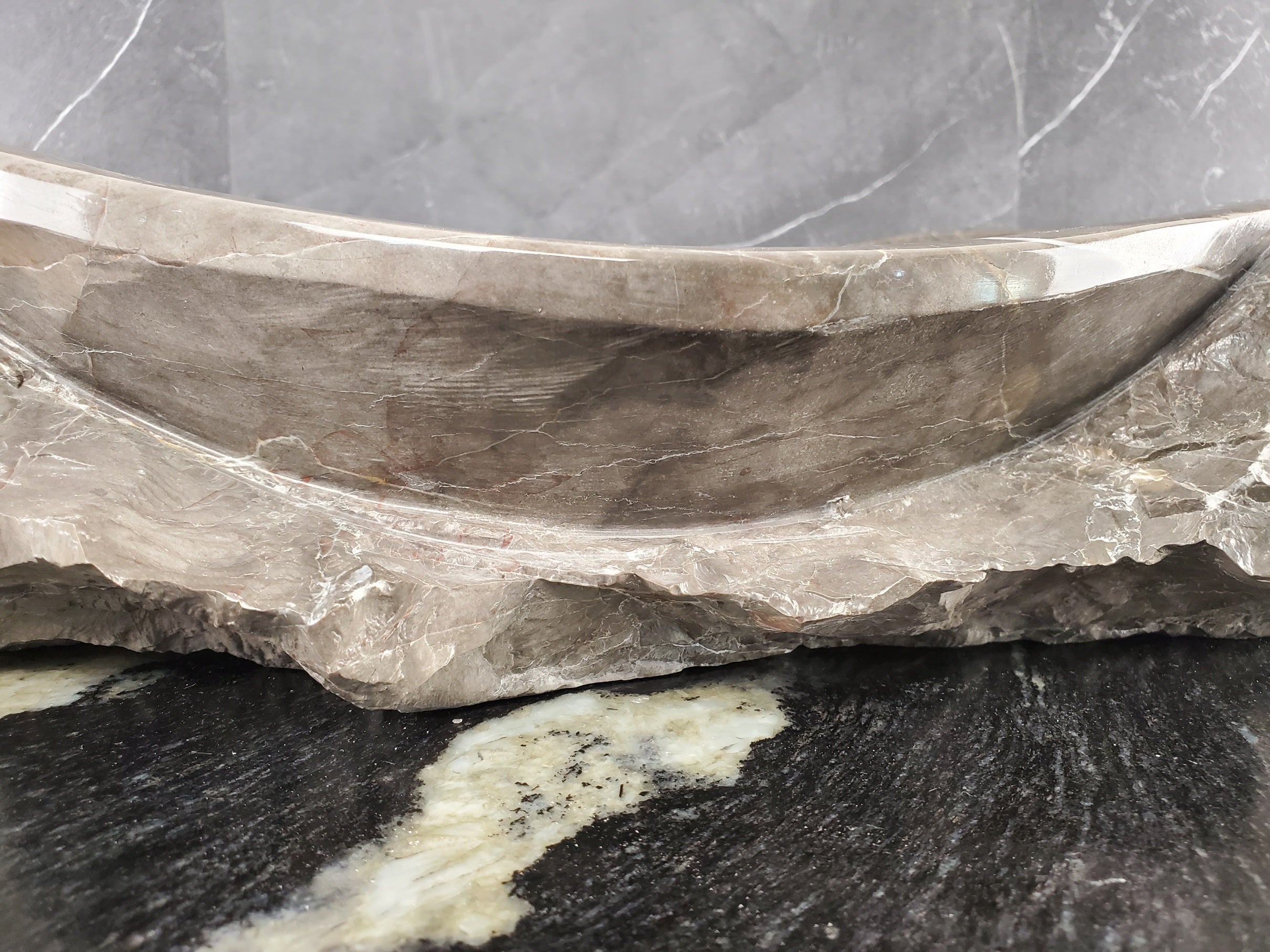 S28_18 Marble Stone Vessel Bathroom Sink - 16 x 13 inch