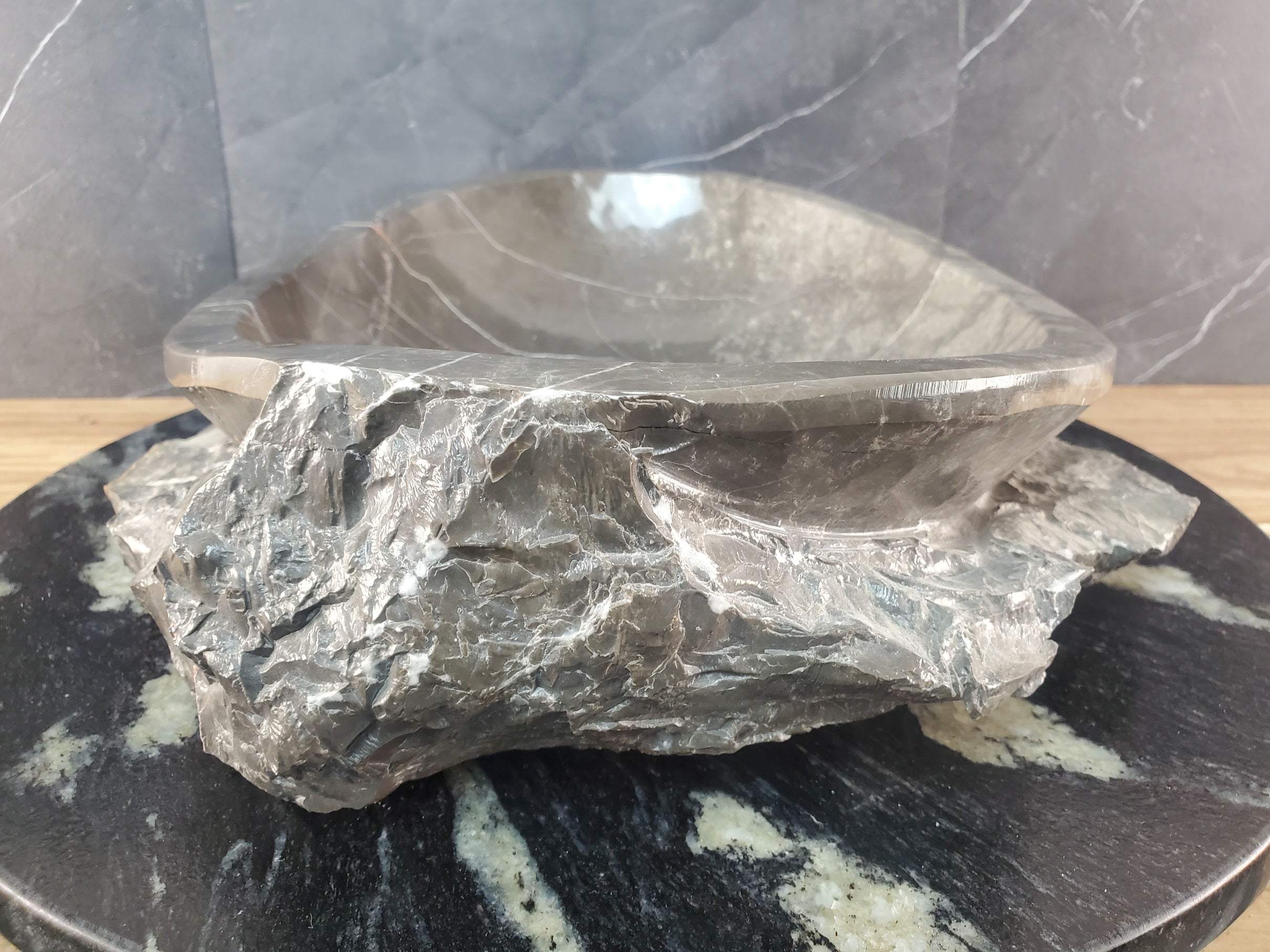 S28_19 Marble Stone Vessel Bathroom Sink - 16 x 13 inch