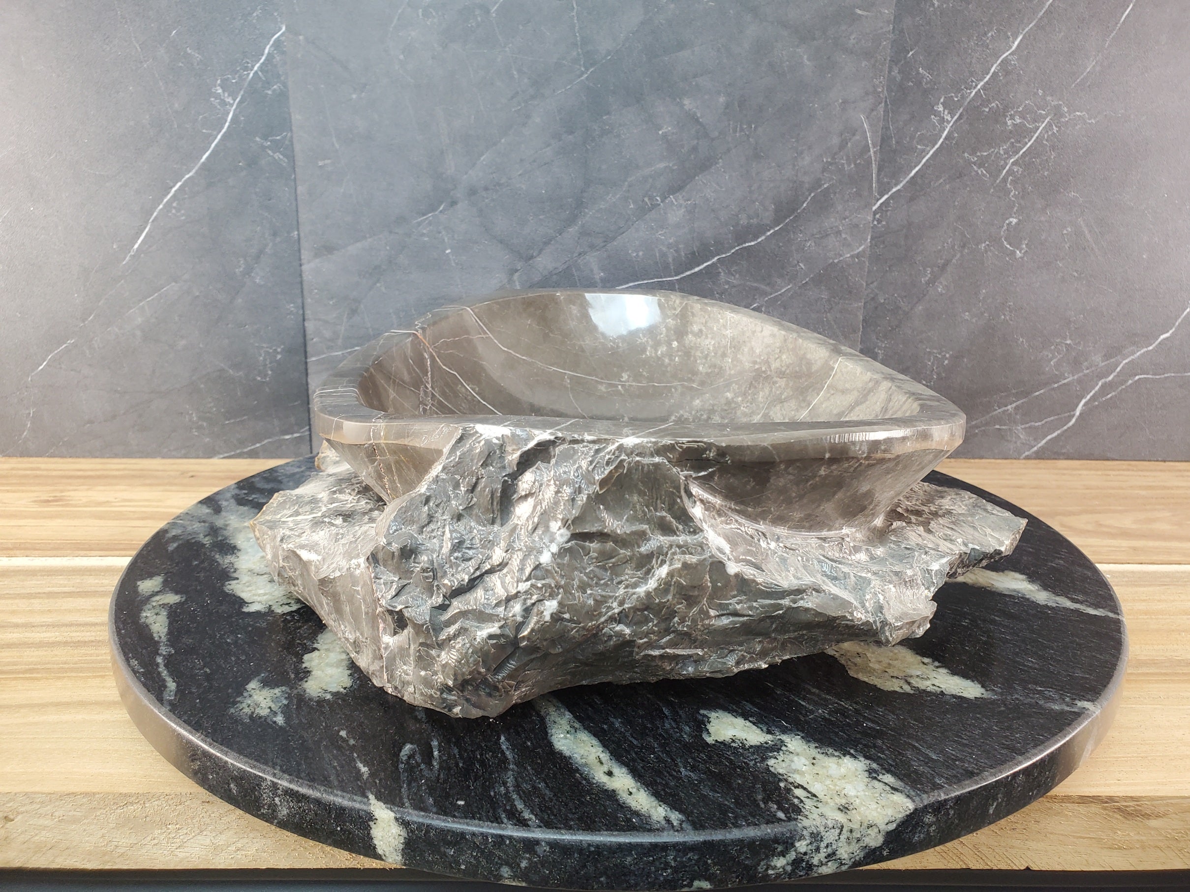 S28_19 Marble Stone Vessel Bathroom Sink - 16 x 13 inch