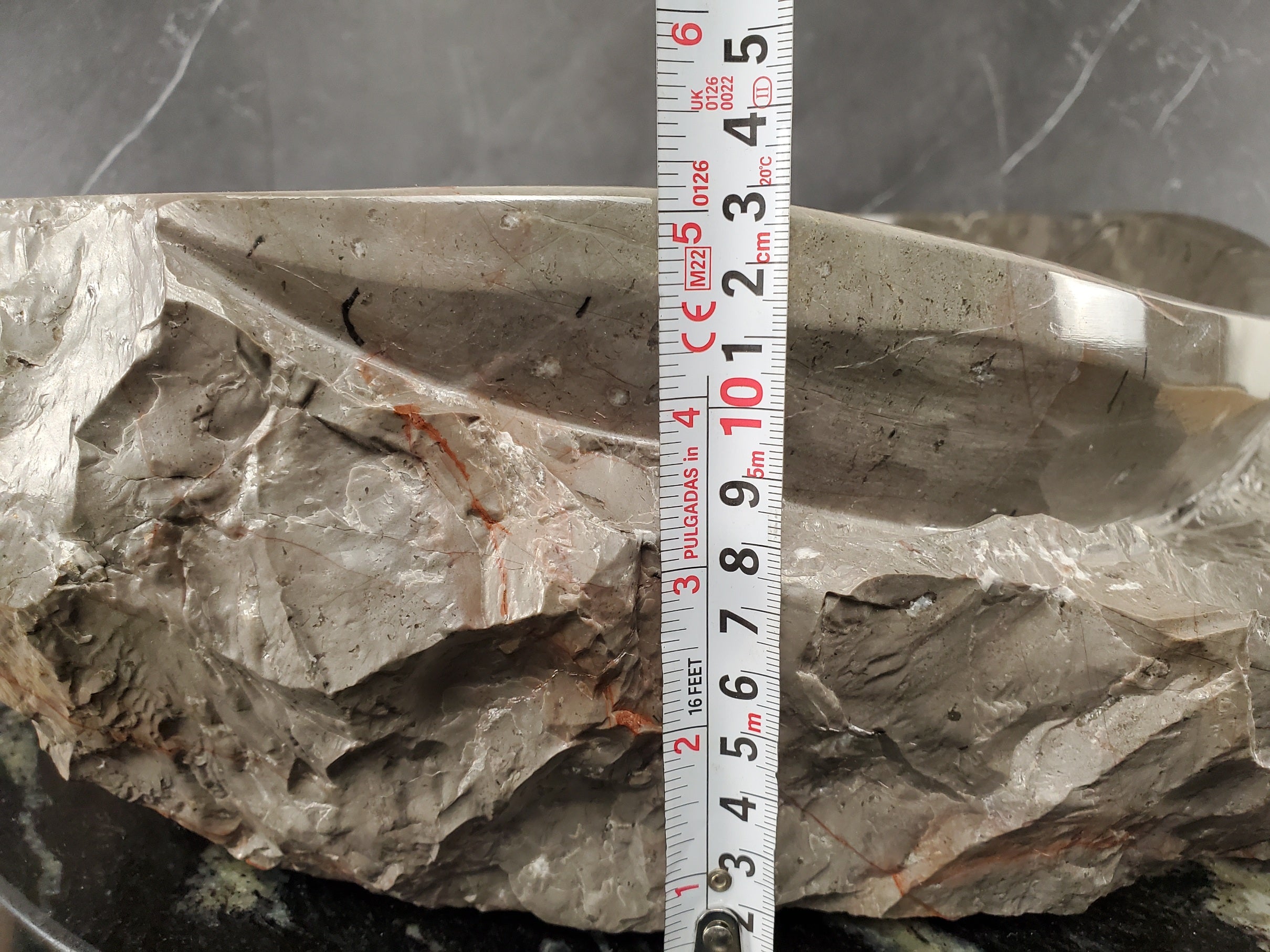 S28_23 Marble Stone Vessel Bathroom Sink - 20 x 14 inch