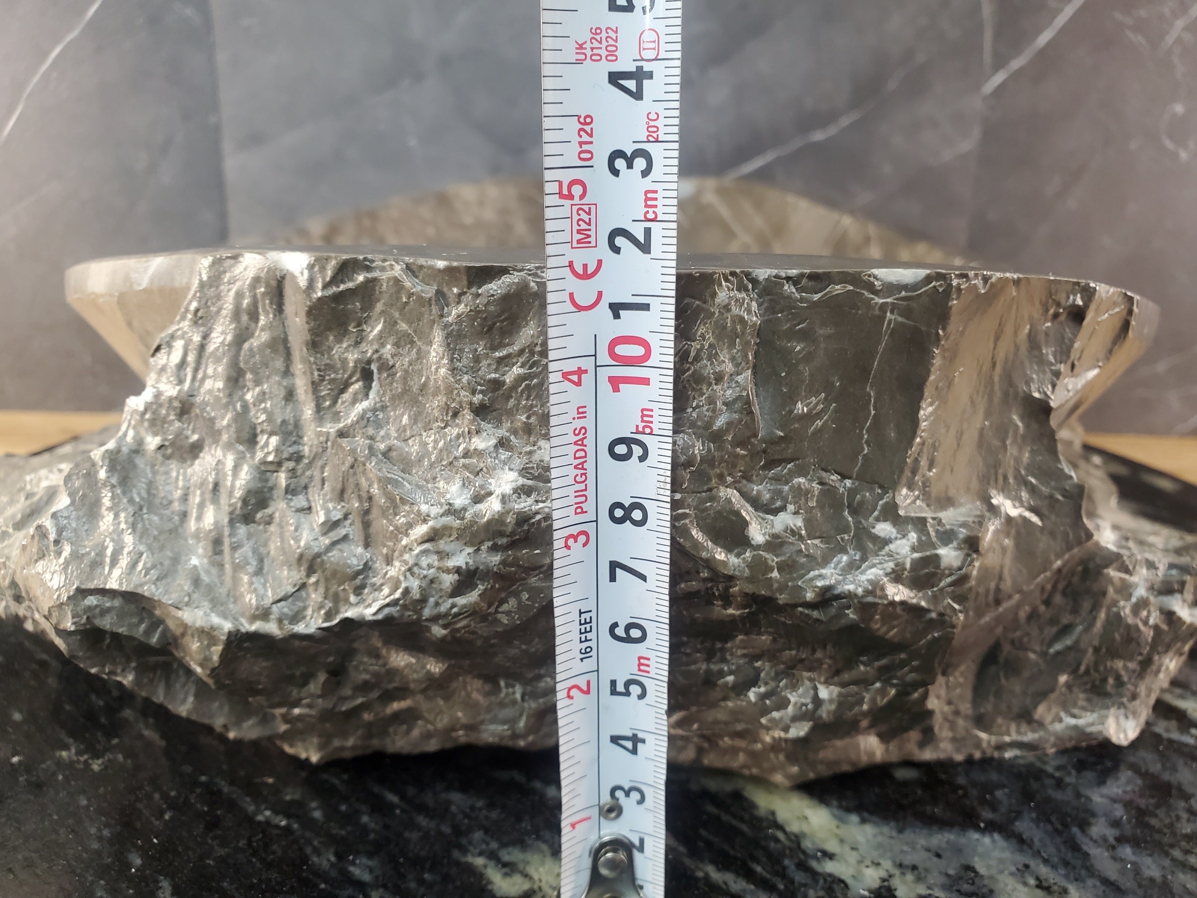 S28_19 Marble Stone Vessel Bathroom Sink - 16 x 13 inch