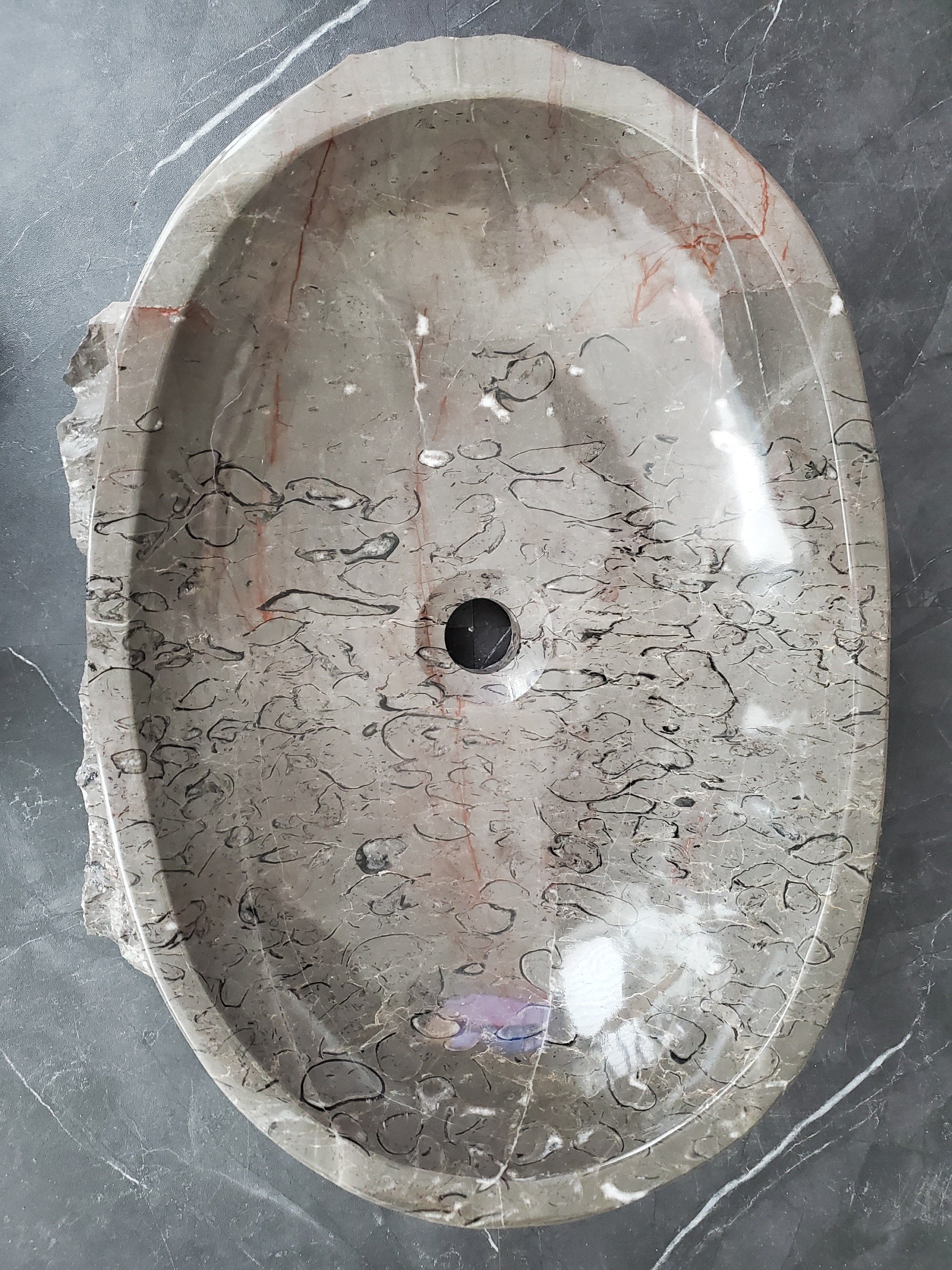 S28_23 Marble Stone Vessel Bathroom Sink - 20 x 14 inch