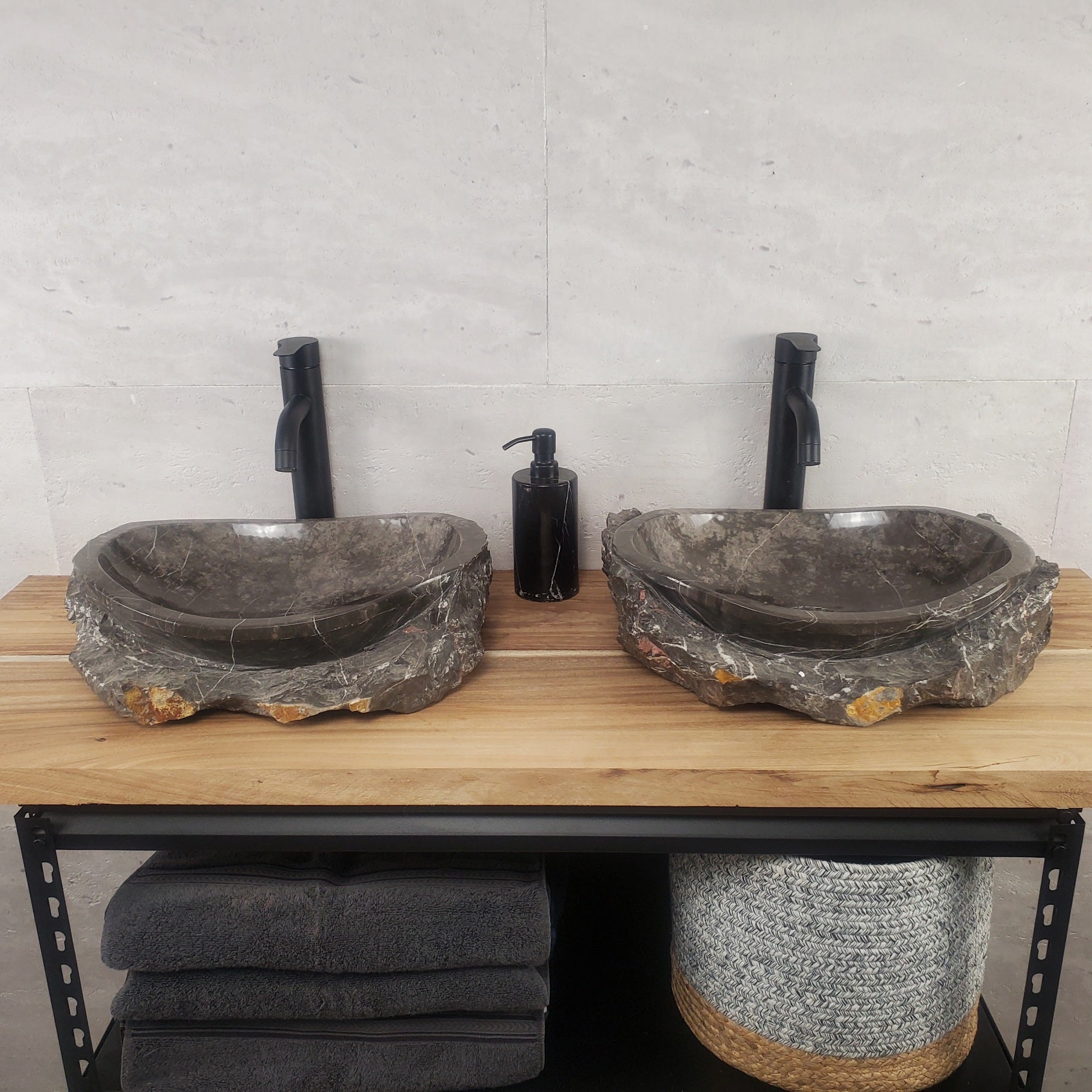 SET1040 Marble Stone Vessel Sink Set