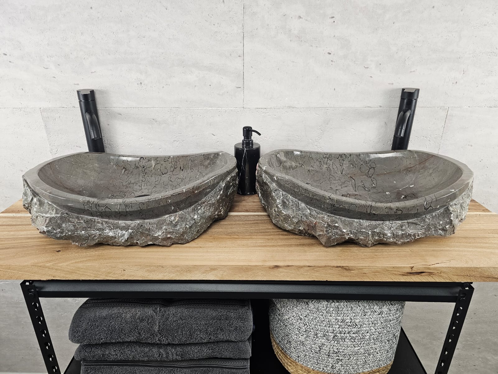 SET1042 Marble Stone Vessel Sink Set