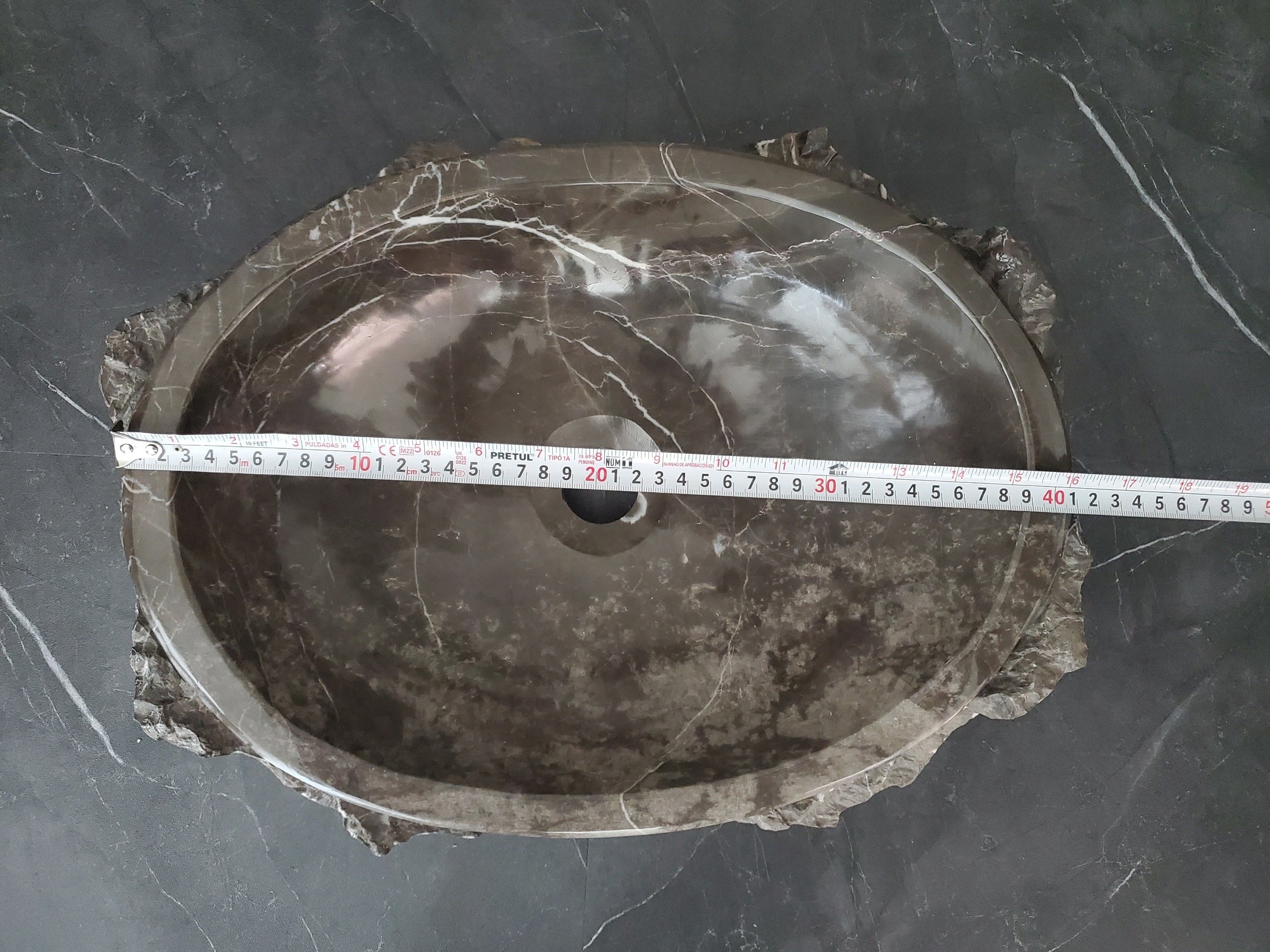 S28_14 Marble Stone Vessel Bathroom Sink
