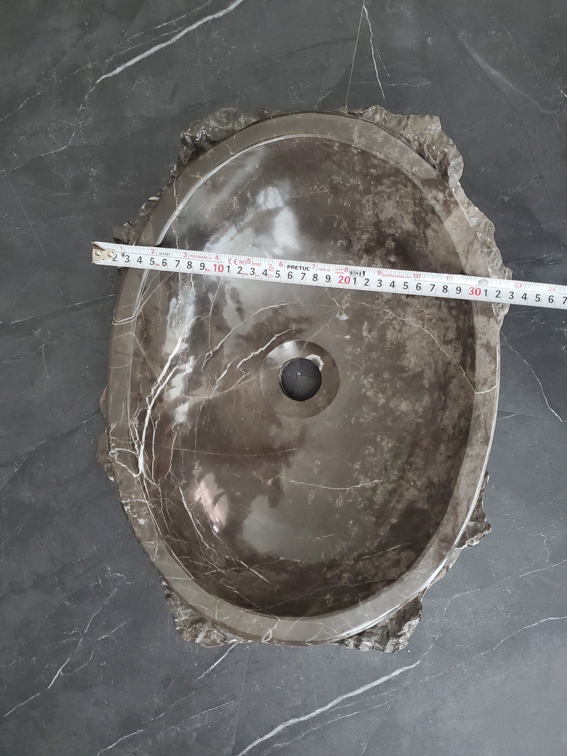 S28_14 Marble Stone Vessel Bathroom Sink