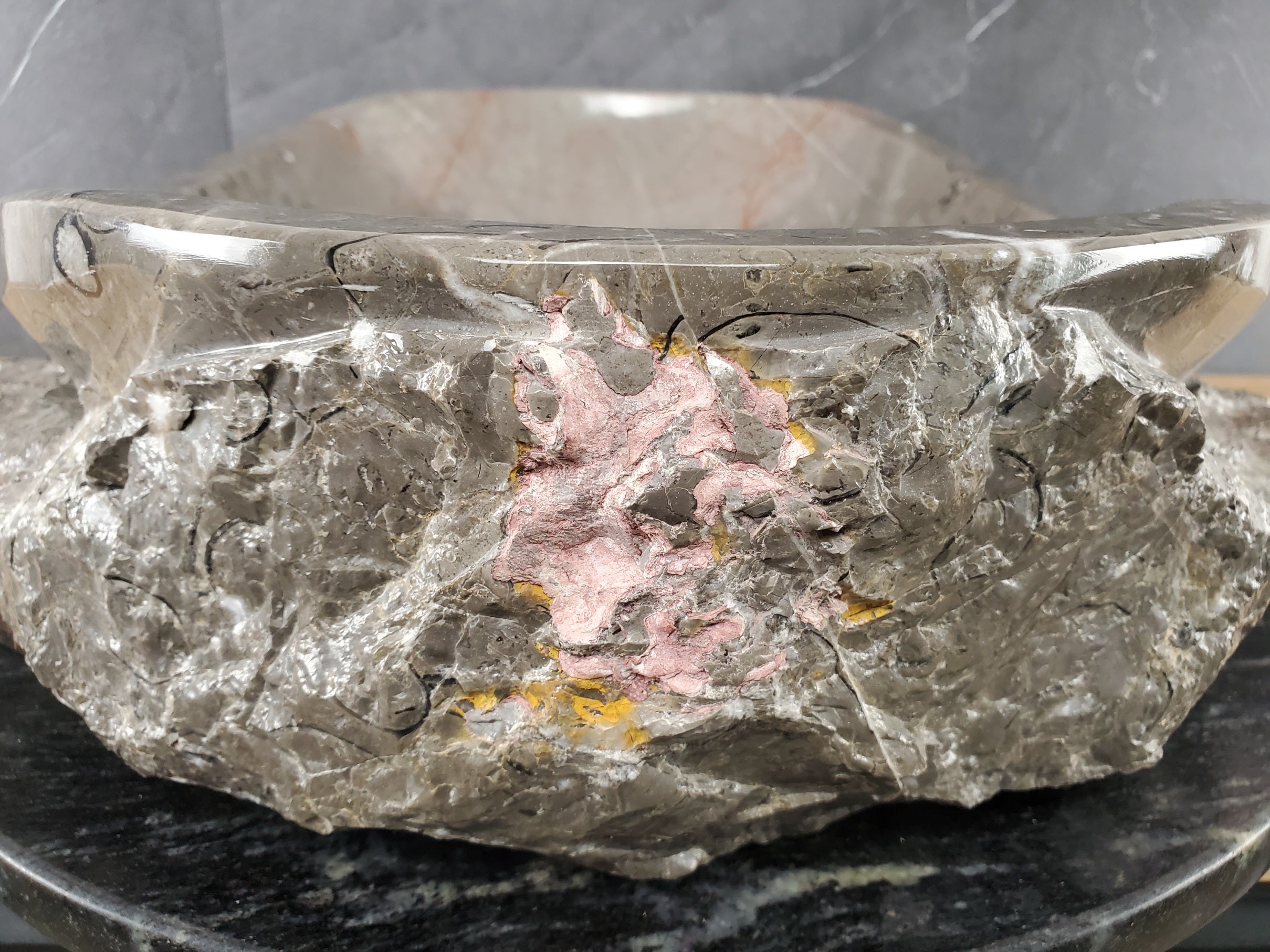 S28_23 Marble Stone Vessel Bathroom Sink - 20 x 14 inch