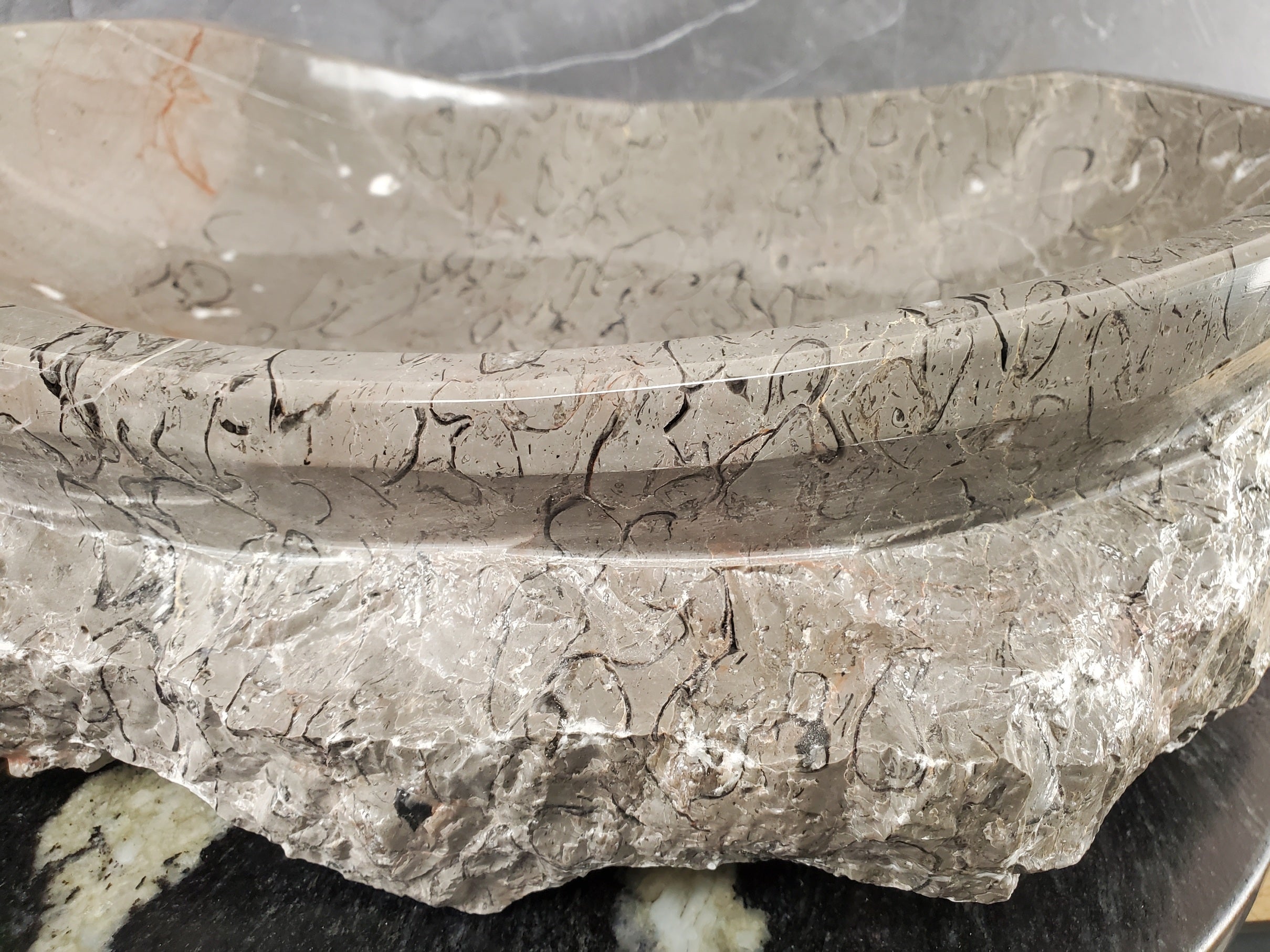 S28_23 Marble Stone Vessel Bathroom Sink - 20 x 14 inch