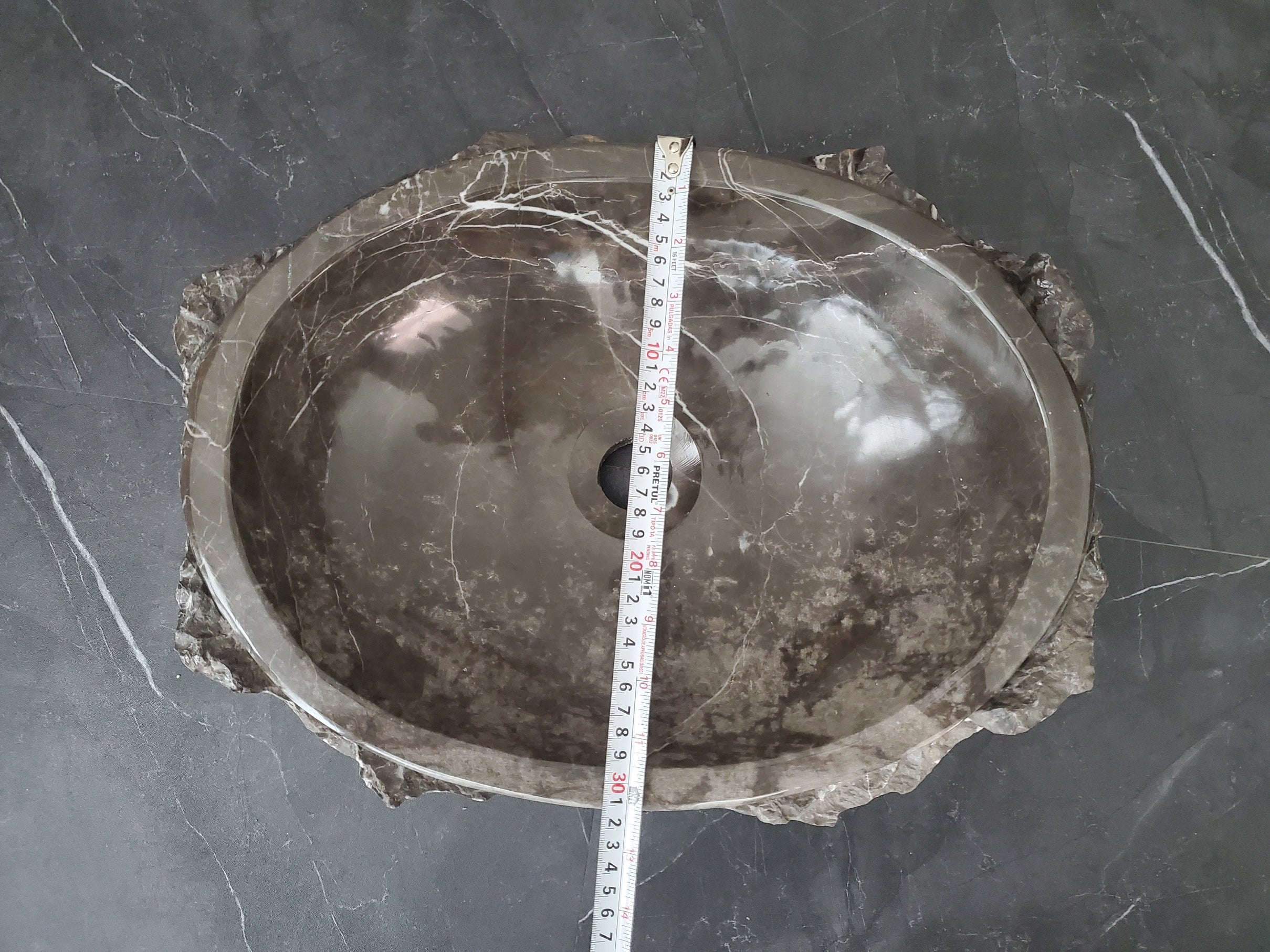 S28_14 Marble Stone Vessel Bathroom Sink