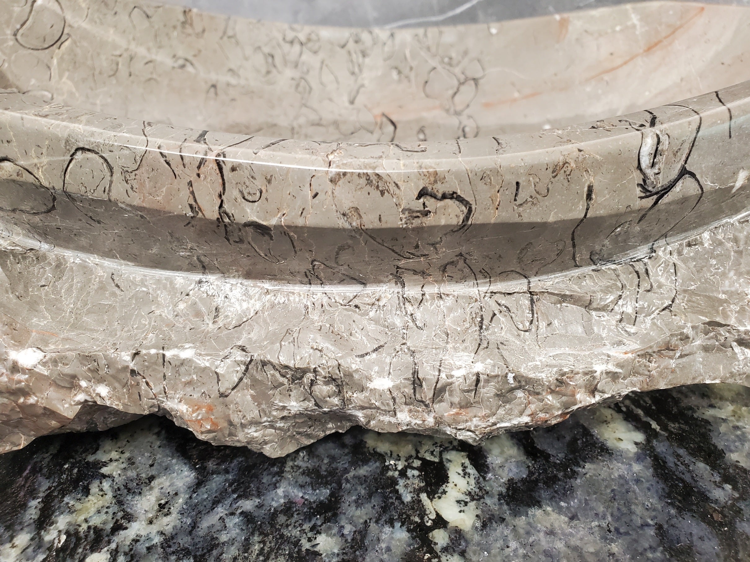 S28_23 Marble Stone Vessel Bathroom Sink - 20 x 14 inch