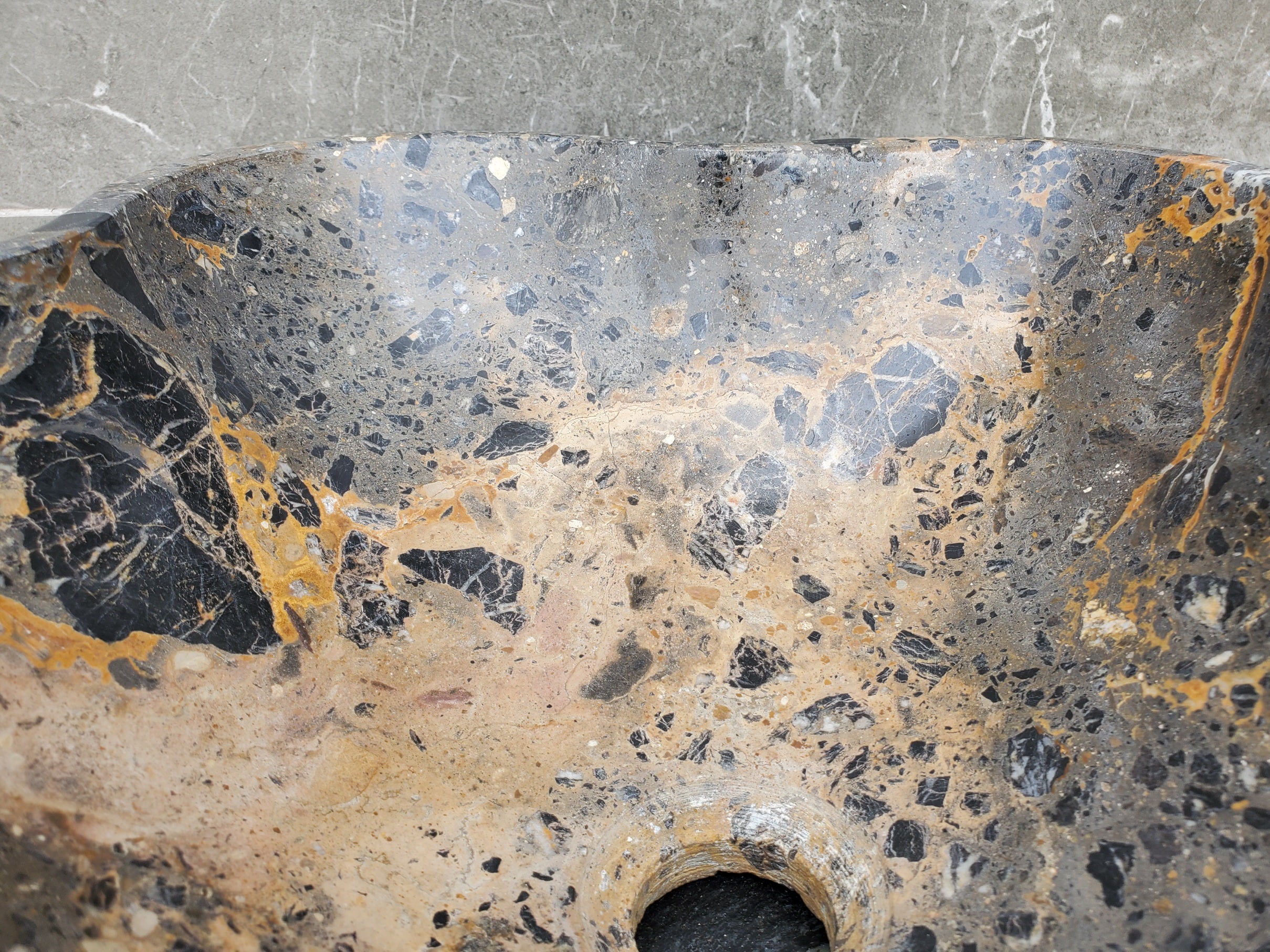 S29_23 Natural Stone Vessel Bathroom Sink - 16.5 x 13 inch