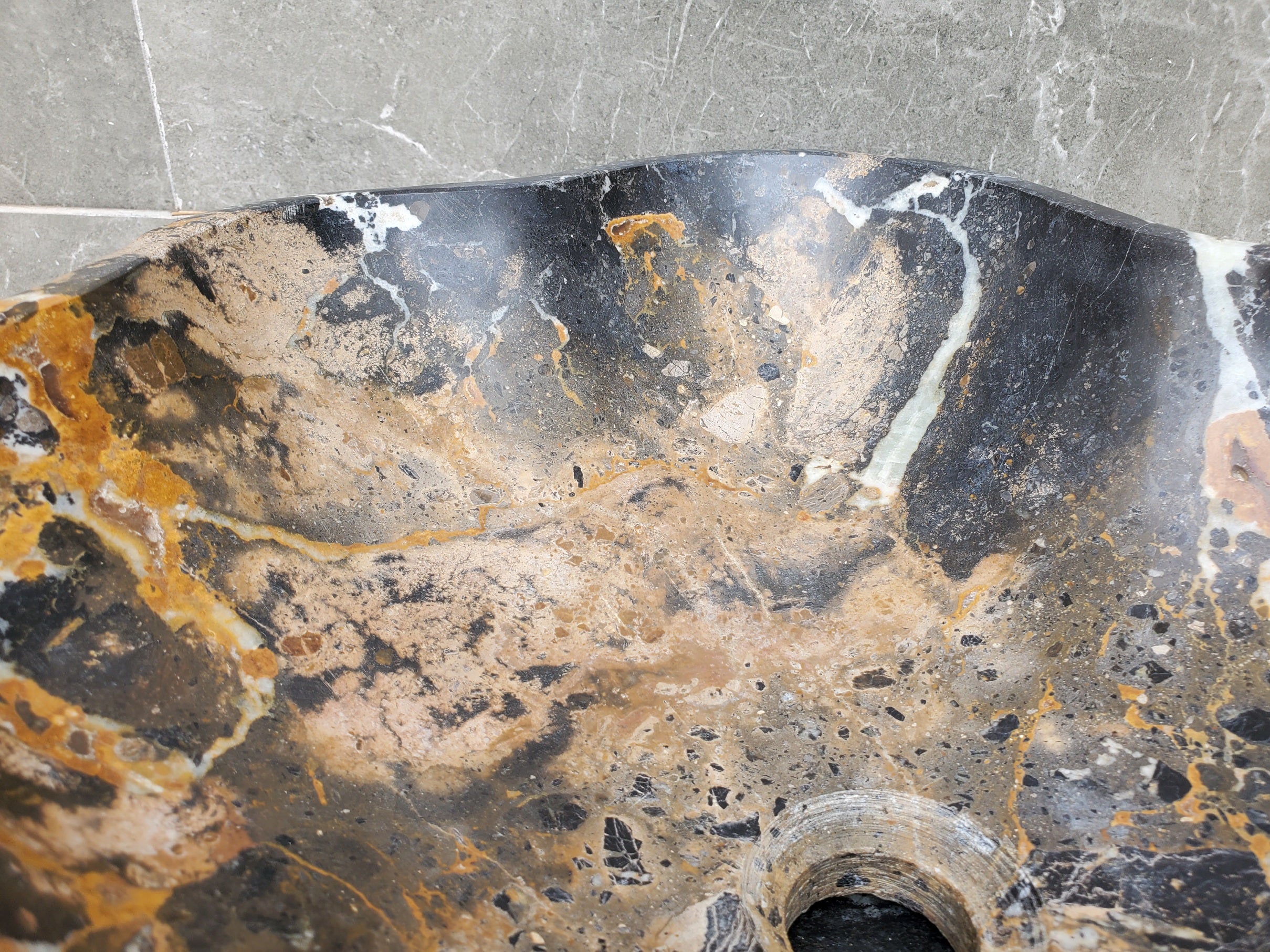 S29_24 Natural Stone Vessel Bathroom Sink -  19 x 14 inch
