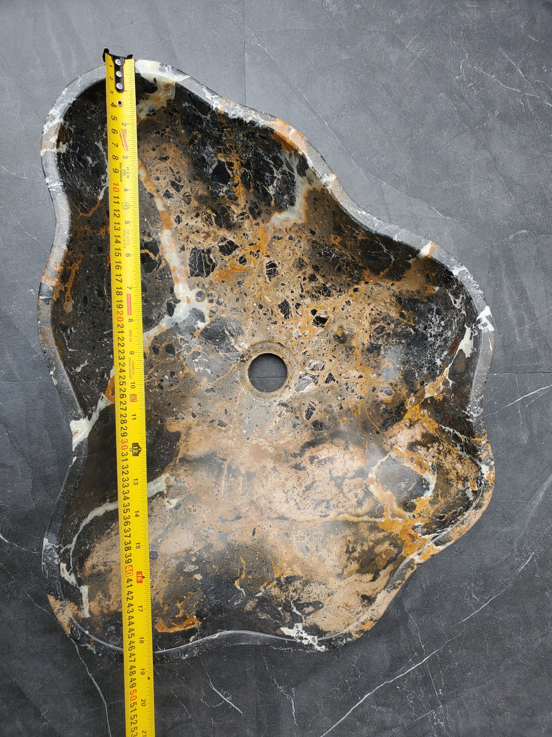 S29_24 Natural Stone Vessel Bathroom Sink -  19 x 14 inch