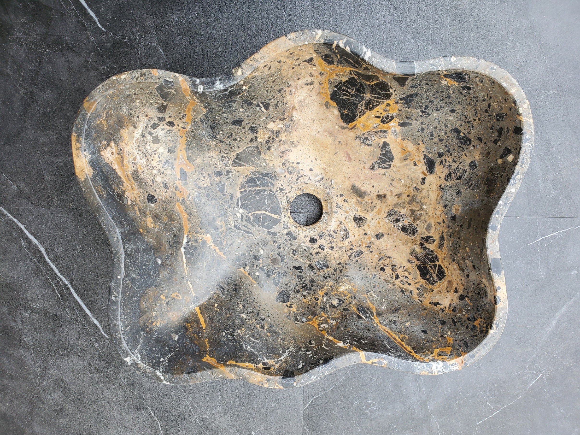 S29_23 Natural Stone Vessel Bathroom Sink - 16.5 x 13 inch