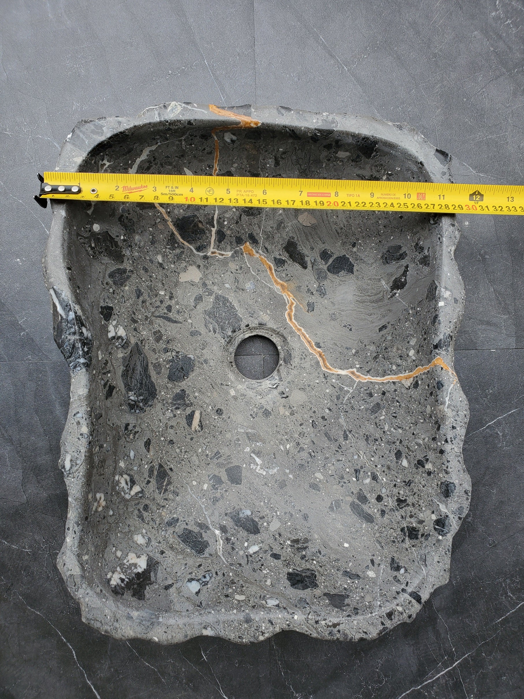 S29_25 Natural Stone Vessel Bathroom Sink - 15 x 11 inch