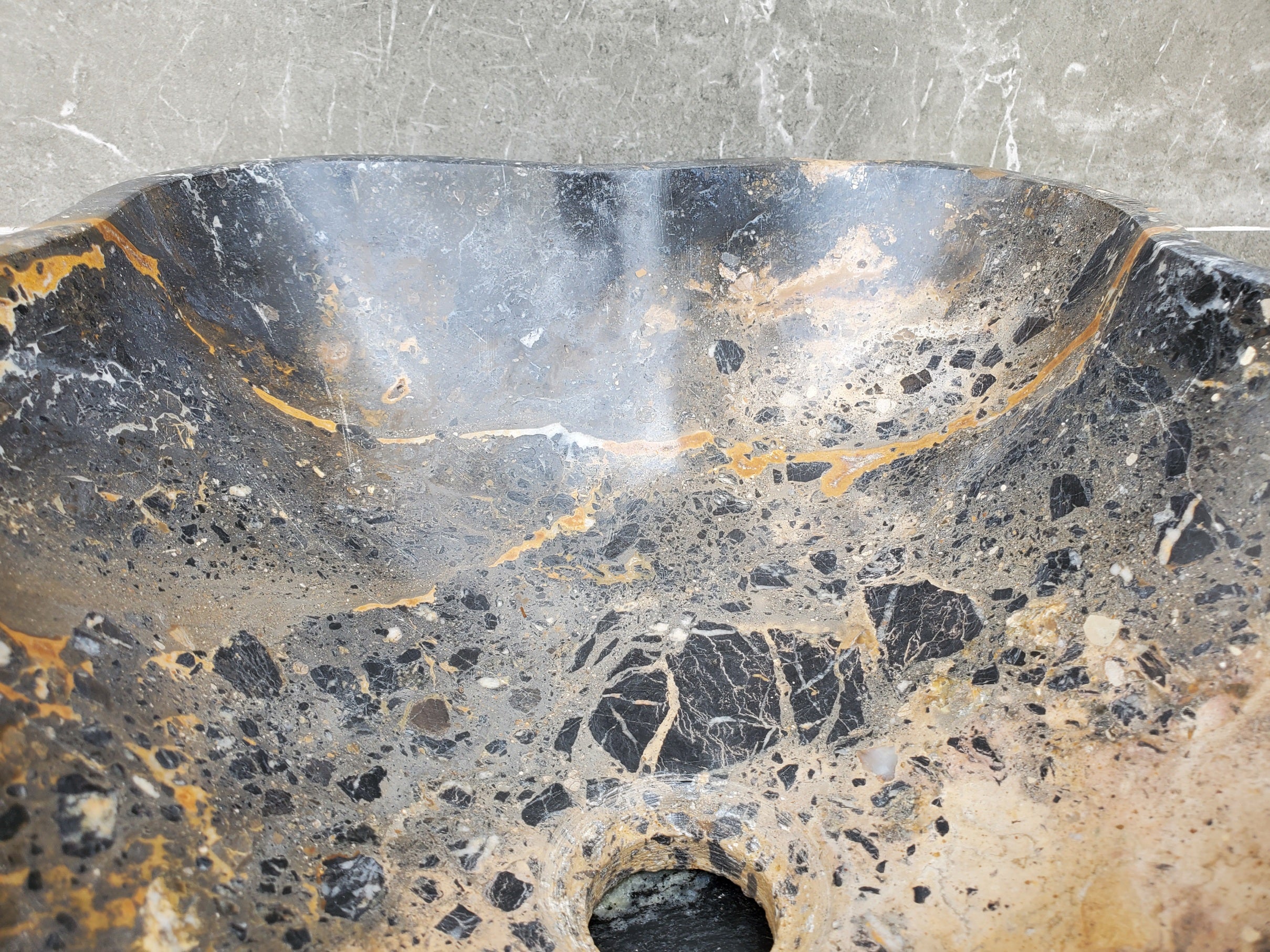S29_23 Natural Stone Vessel Bathroom Sink - 16.5 x 13 inch