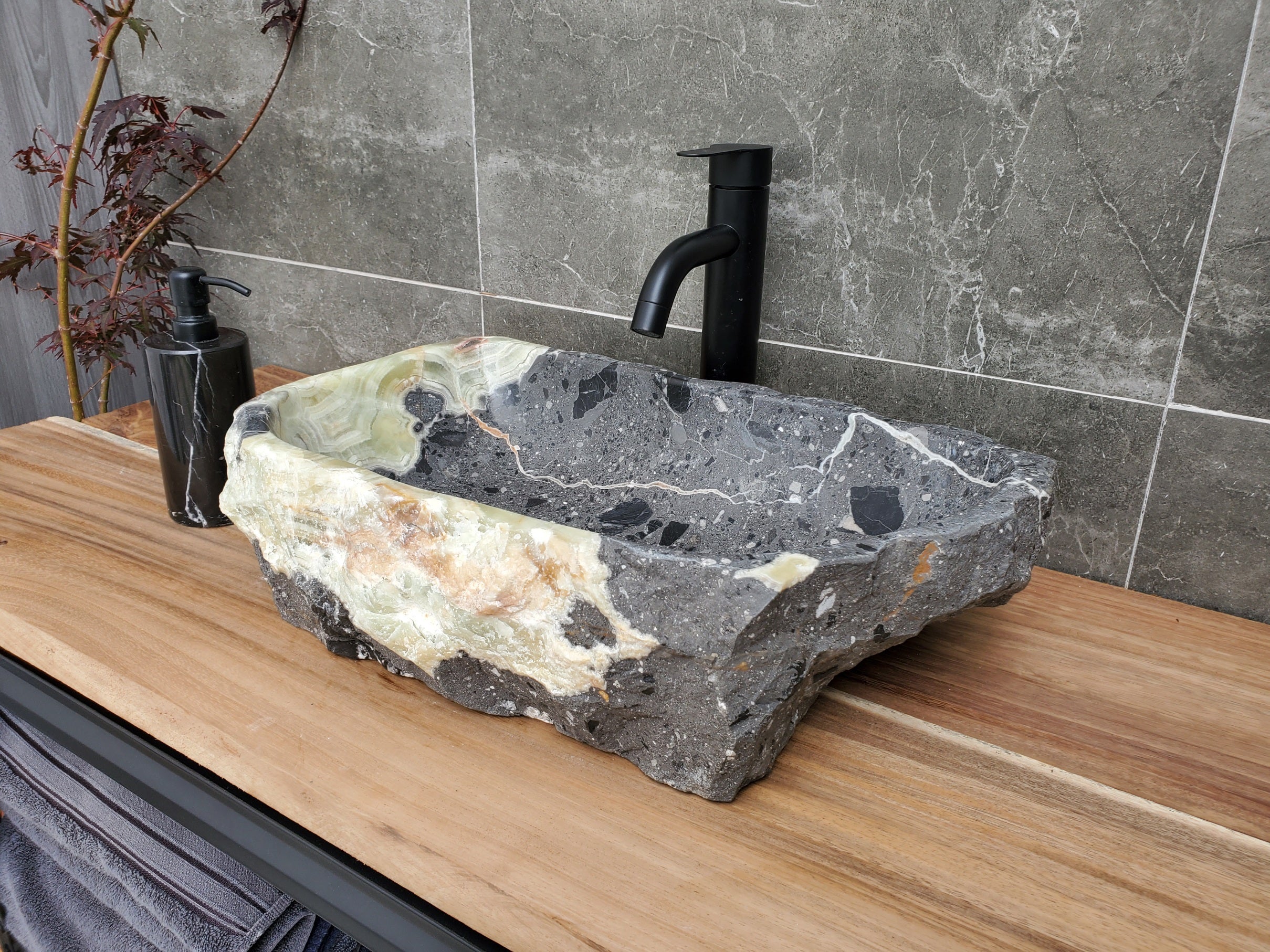 S29_27 Natural Stone Vessel Bathroom Sink