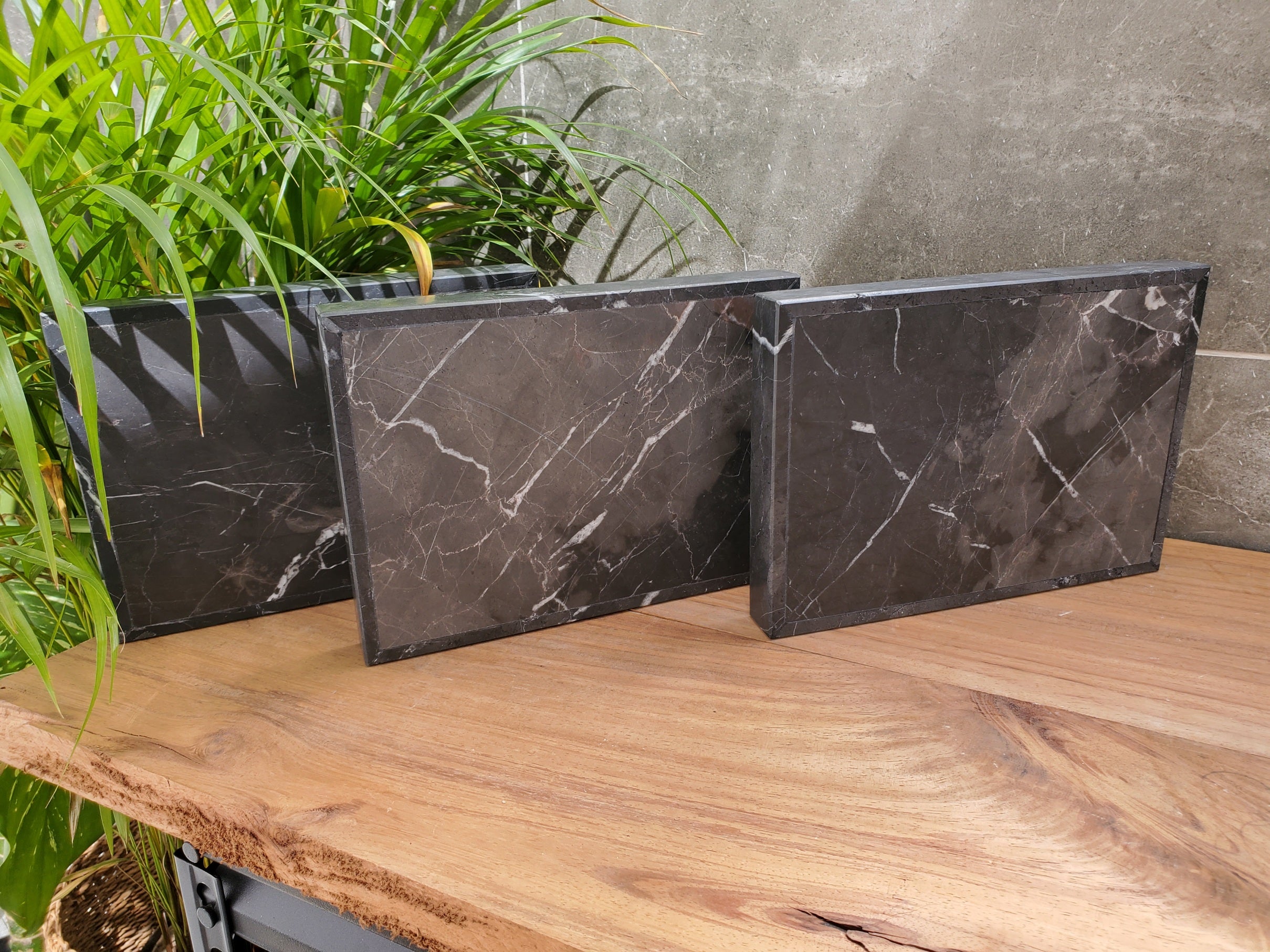TRAY10 Black Matte Marble Tray, Jewelry Organizer Bath Home