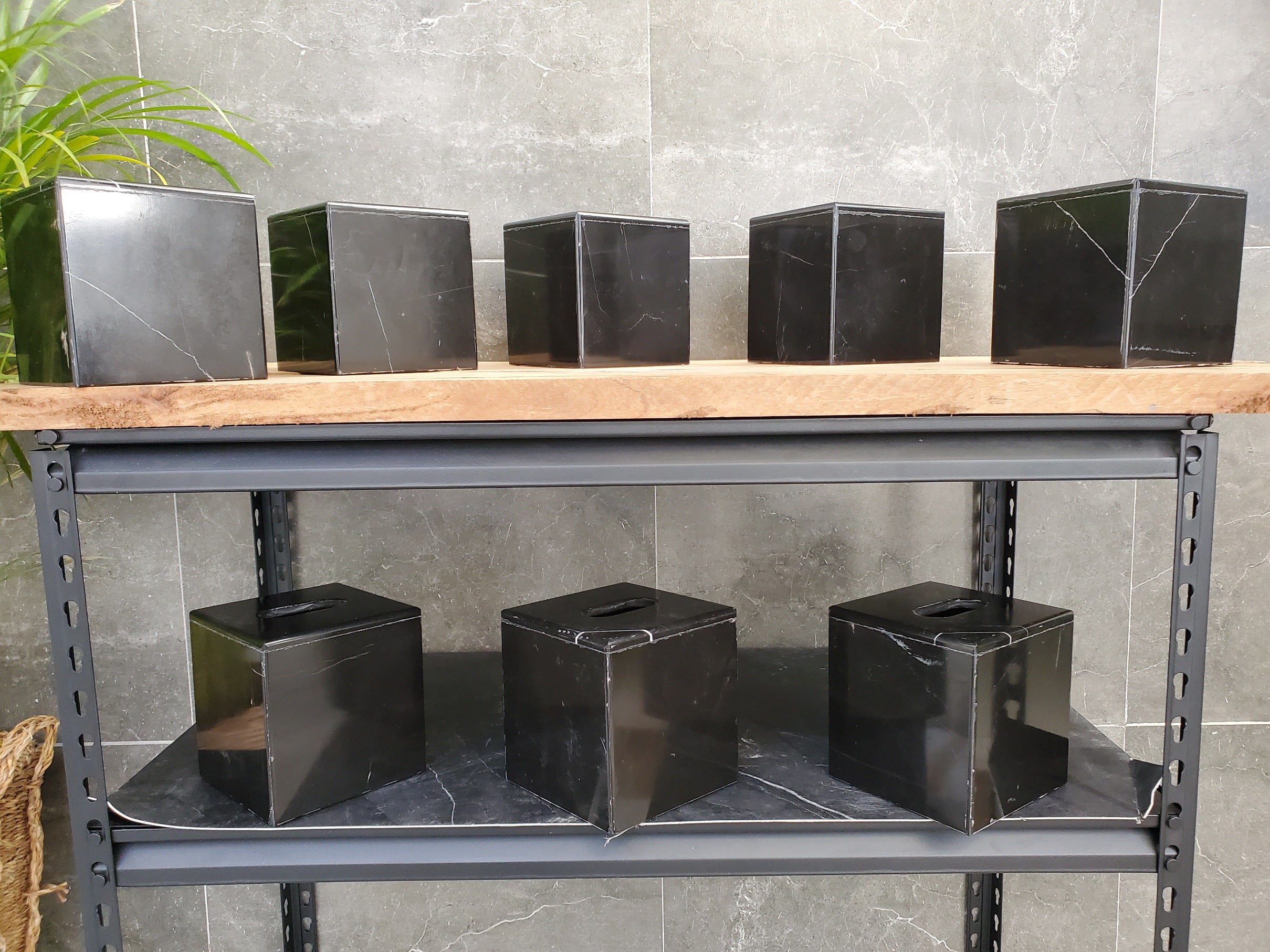 TCSQ_60 Marble Tissue Box Cover (Cube)