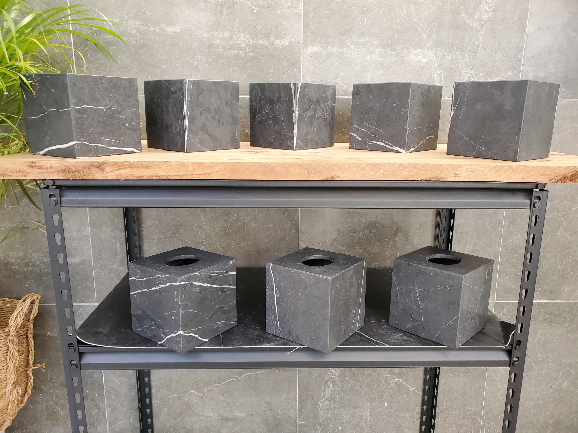 TCSQ_60 Marble Tissue Box Cover (Cube)