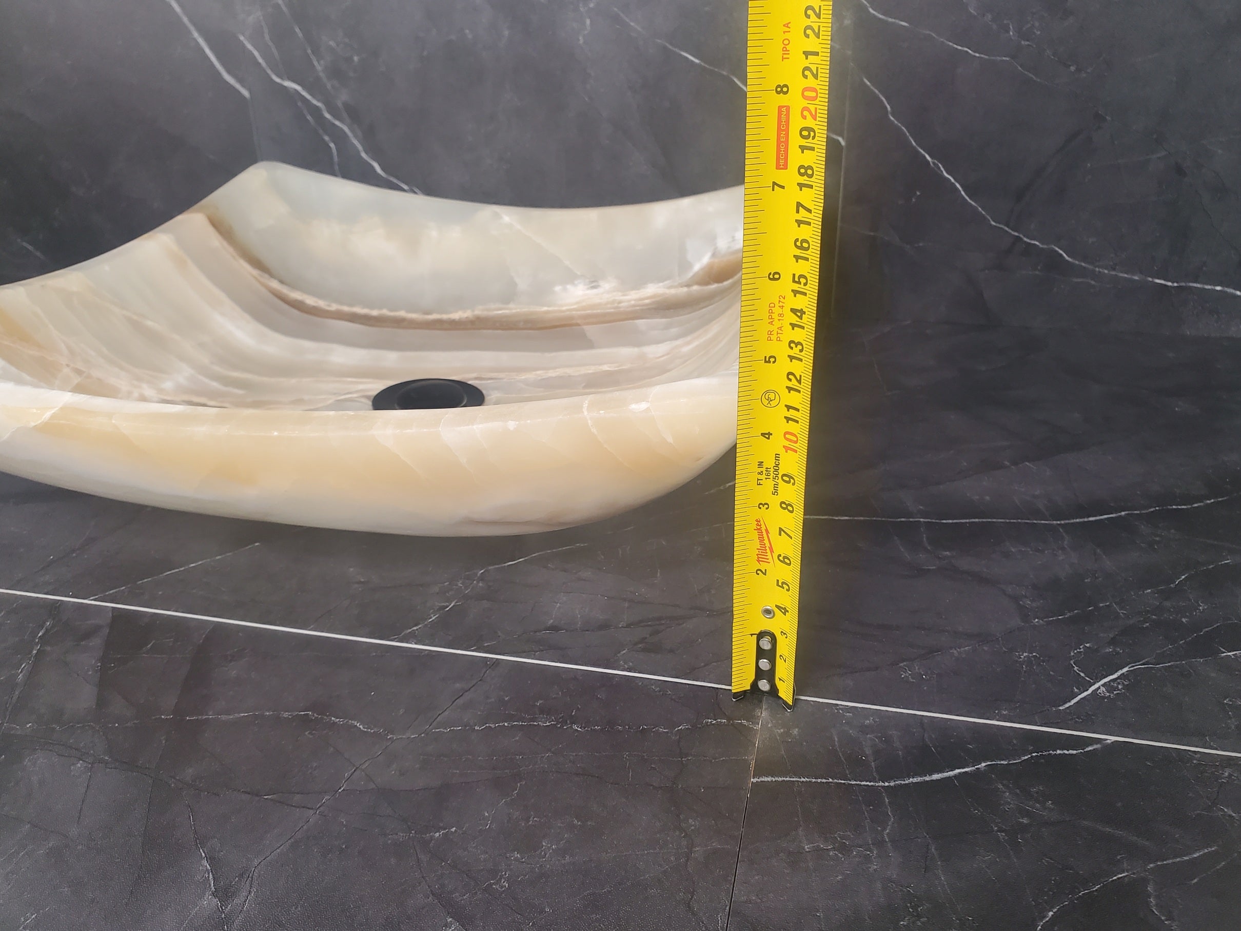 S25_01 Square Onyx Vessel Bathroom Sink