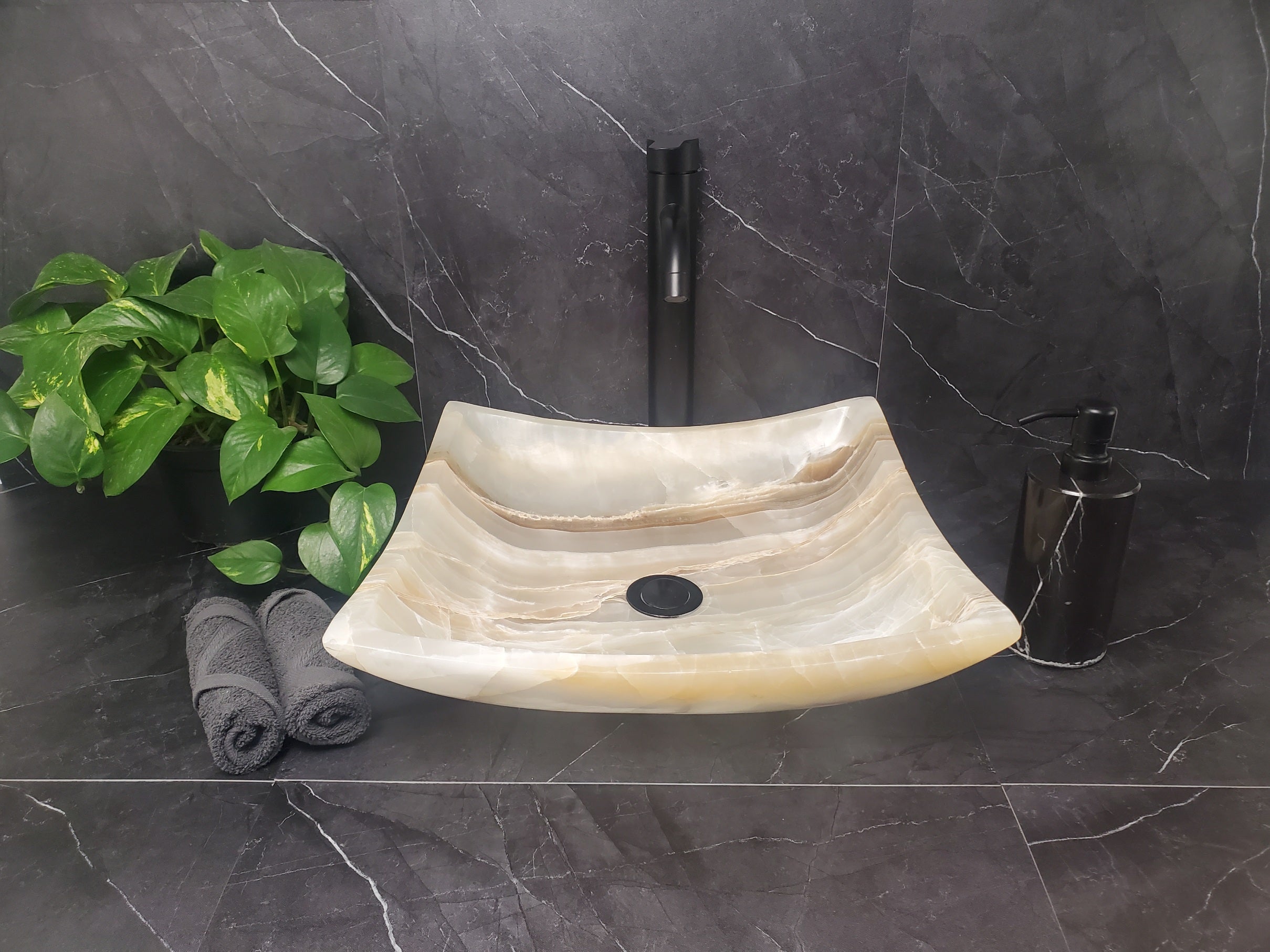SET1010 Onyx Square Vessel Sink (Set of Two)