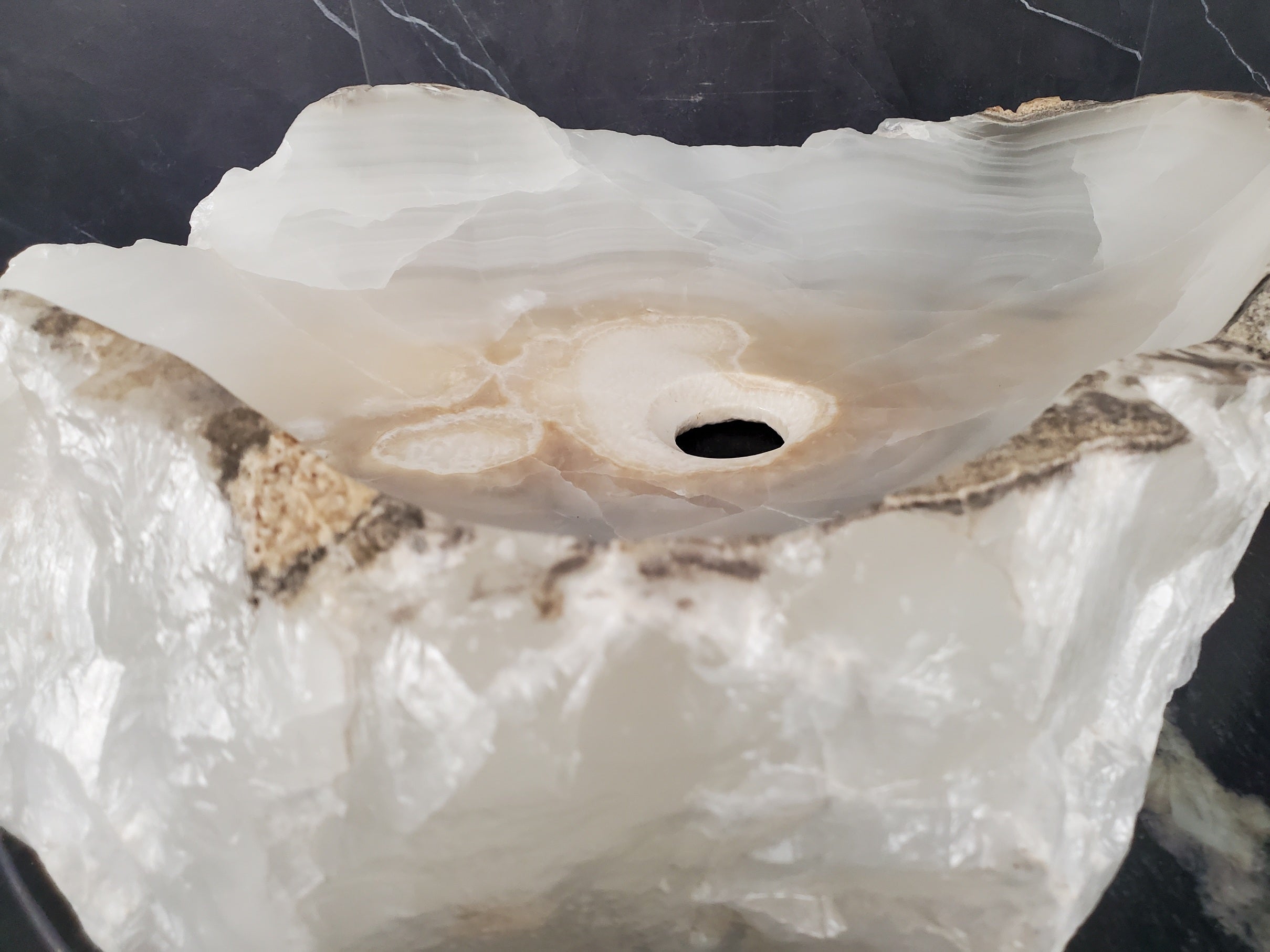 S26_05 Onyx Stone Bathroom Vessel Sink