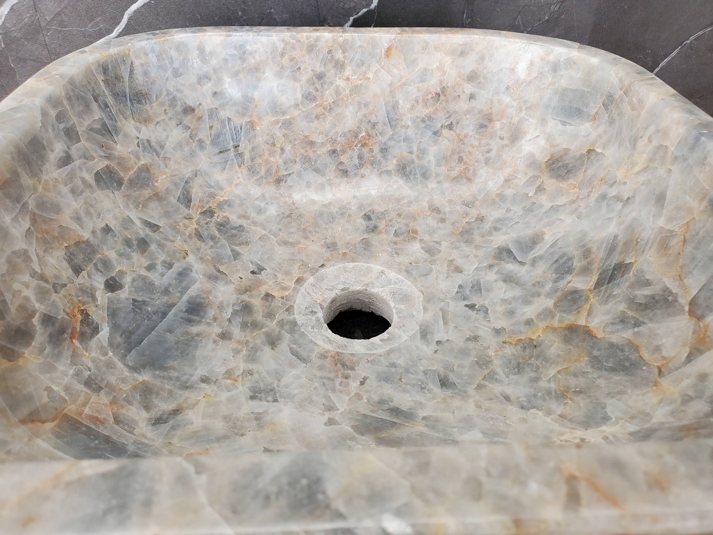 S34_11 Fluorite Stone Vessel Sink -13.7 x 13.7 inch