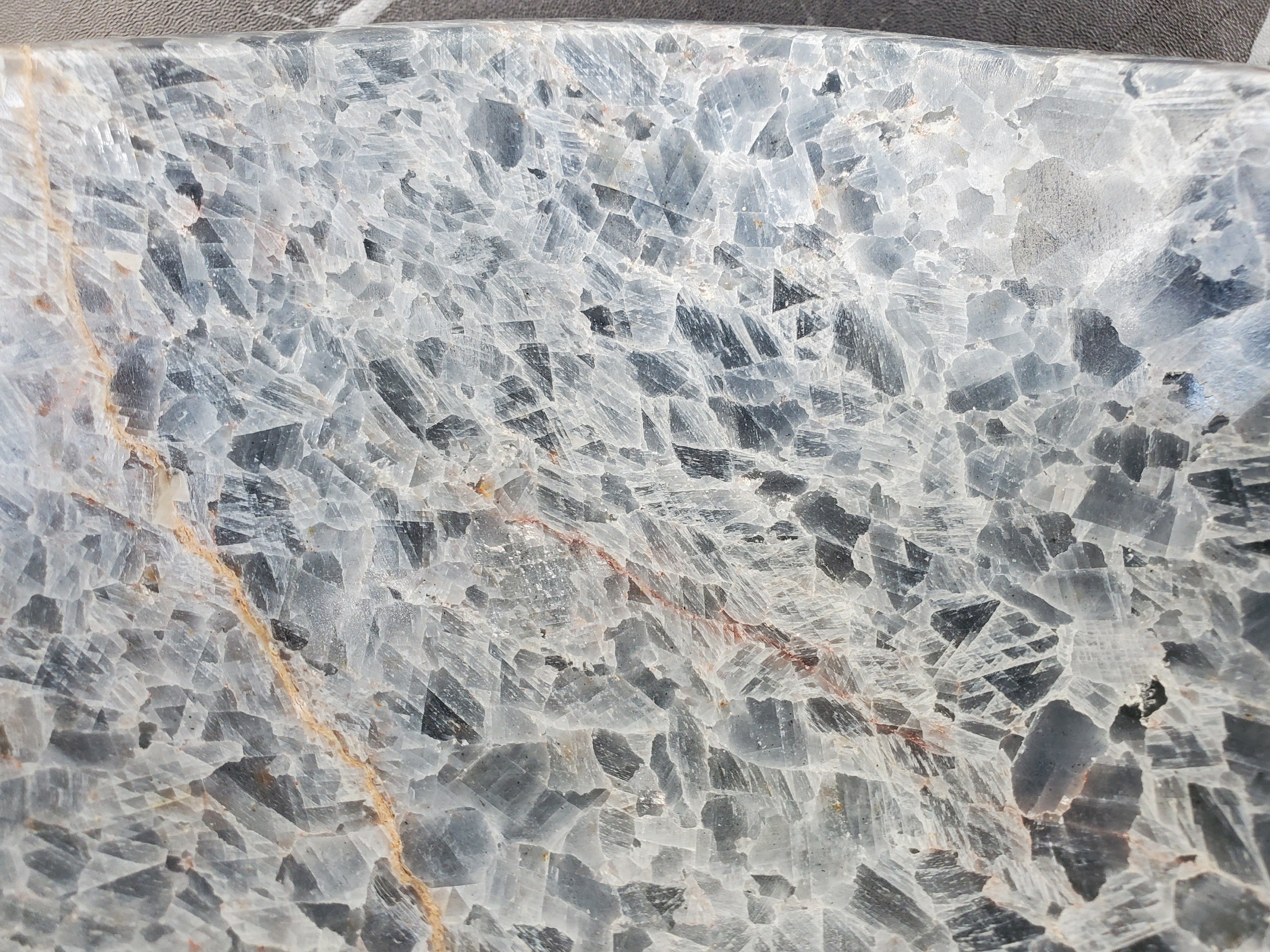 S34_13 Fluorite Wavy Stone Vessel Sink - 15.5 x 15.5 inch
