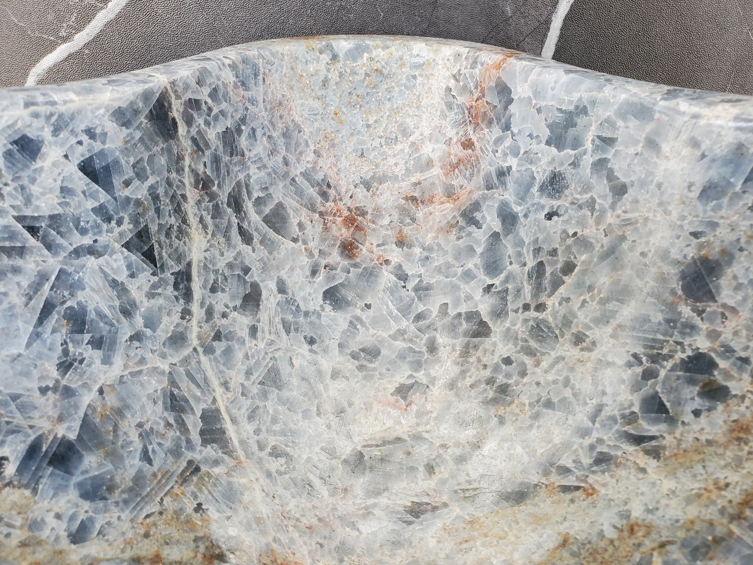 S34_13 Fluorite Wavy Stone Vessel Sink - 15.5 x 15.5 inch