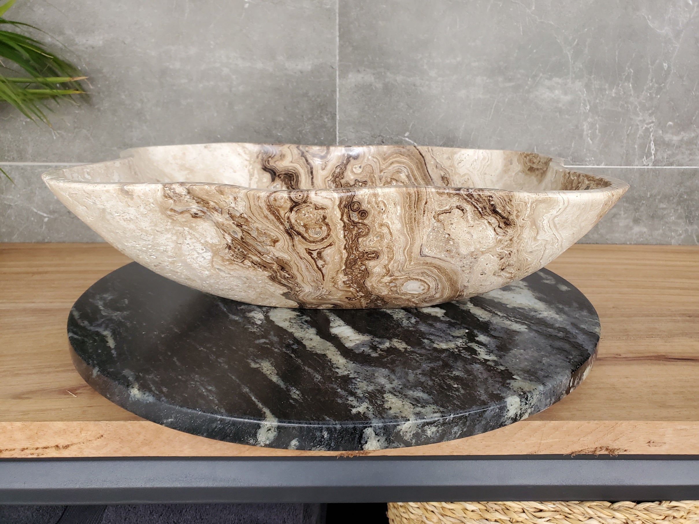 S33_41 Marble Stone Vessel Sink - 18 x 14 inch