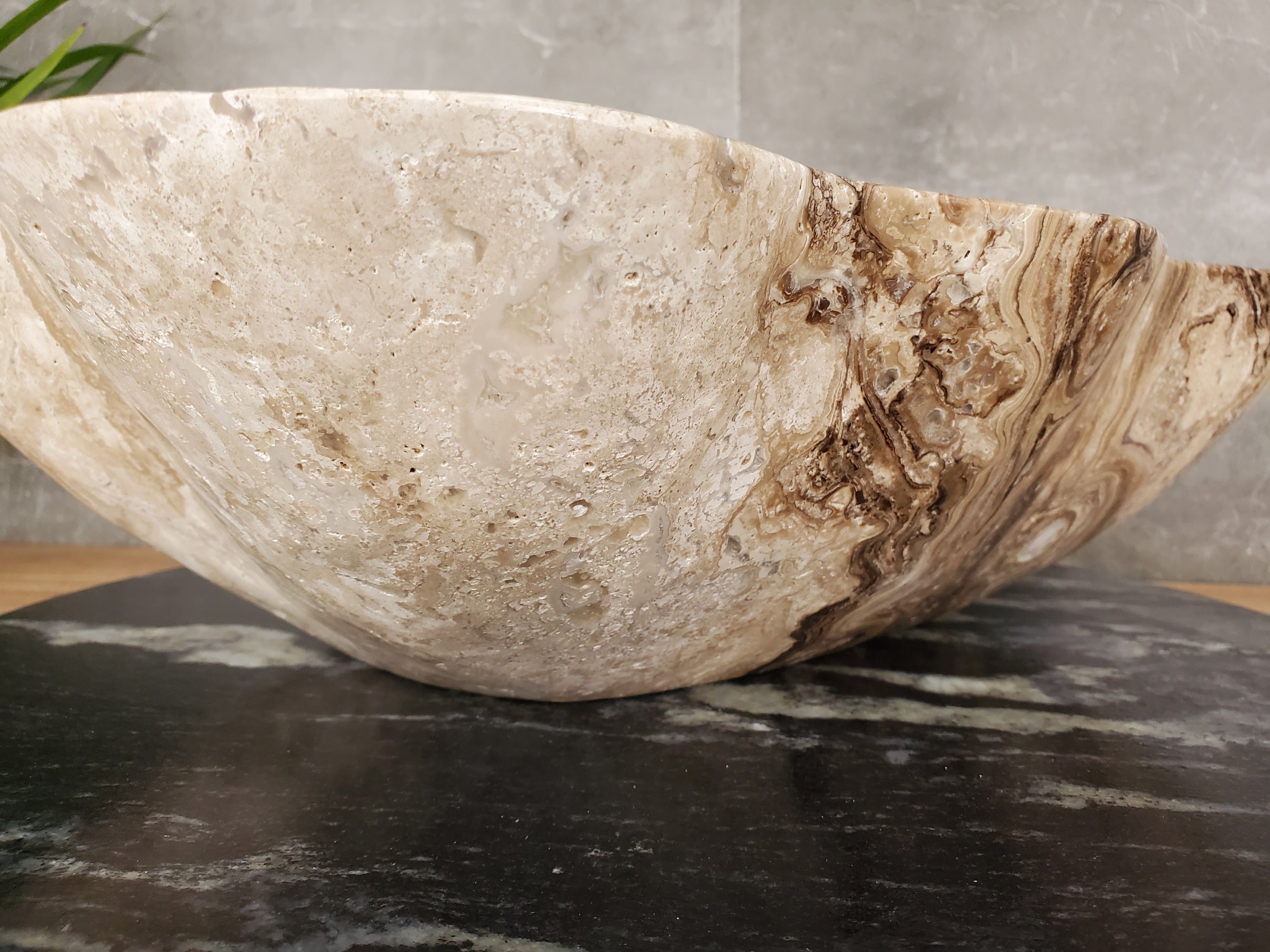 S33_41 Marble Stone Vessel Sink - 18 x 14 inch