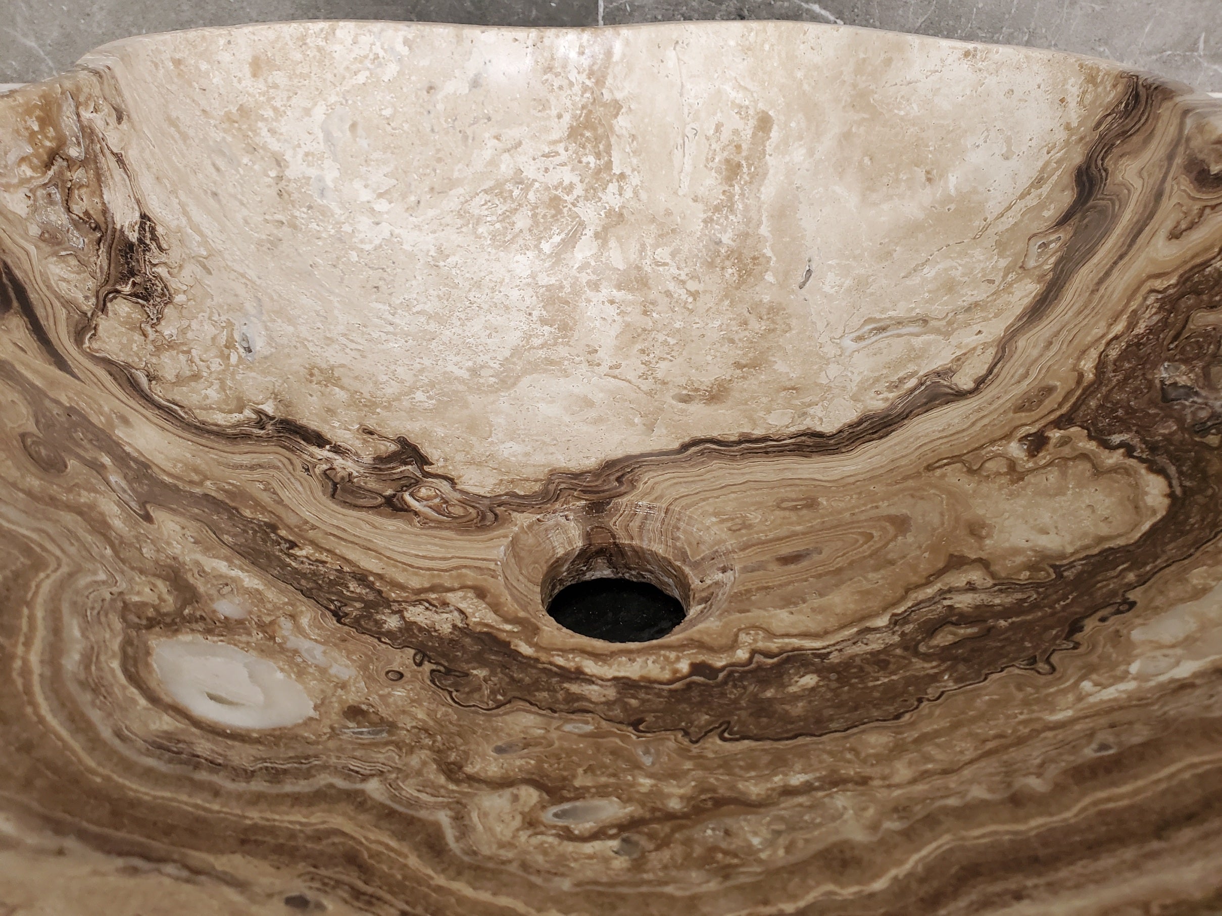 S33_41 Marble Stone Vessel Sink - 18 x 14 inch