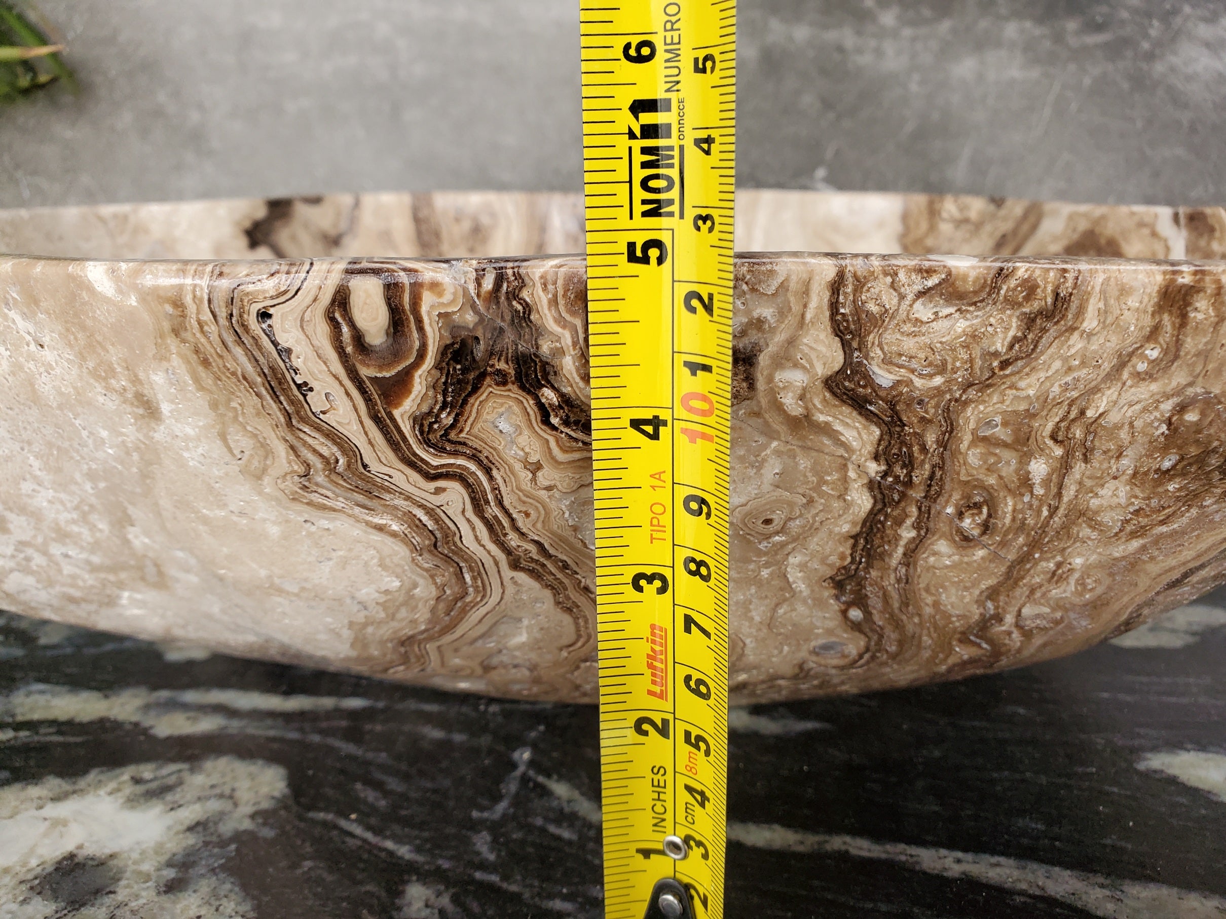 S33_42 Marble Stone Vessel Sink - 18 x 15.5 inch
