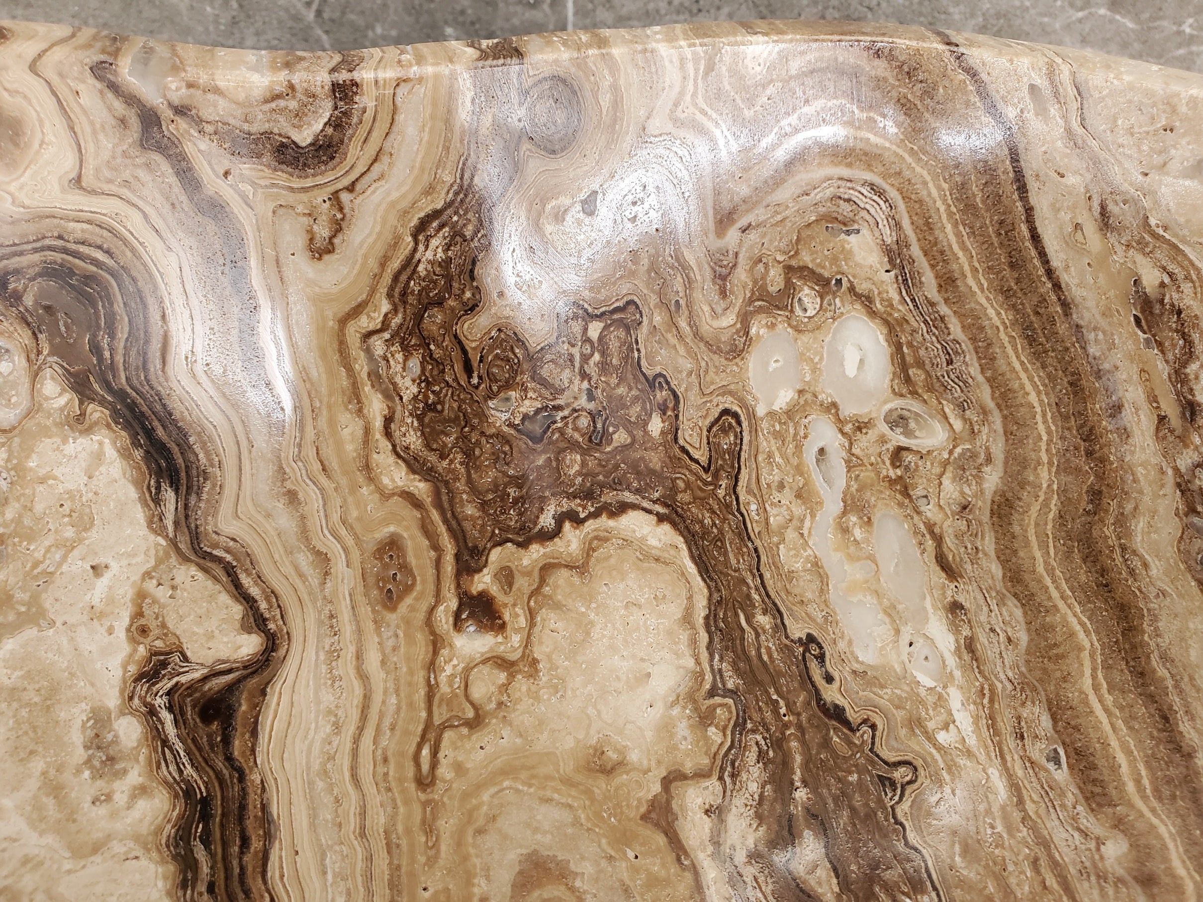 S33_41 Marble Stone Vessel Sink - 18 x 14 inch