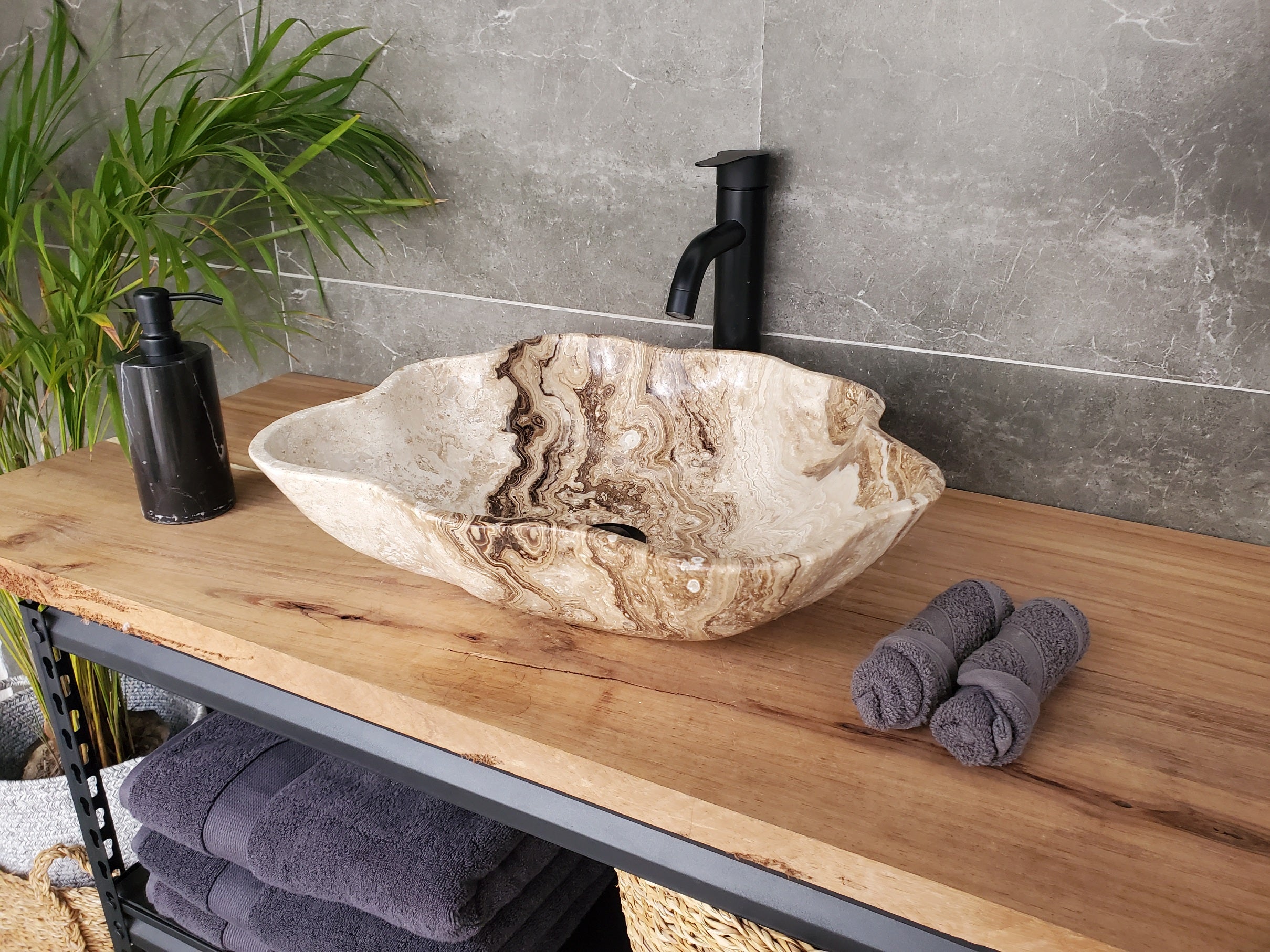 S33_42 Marble Stone Vessel Sink