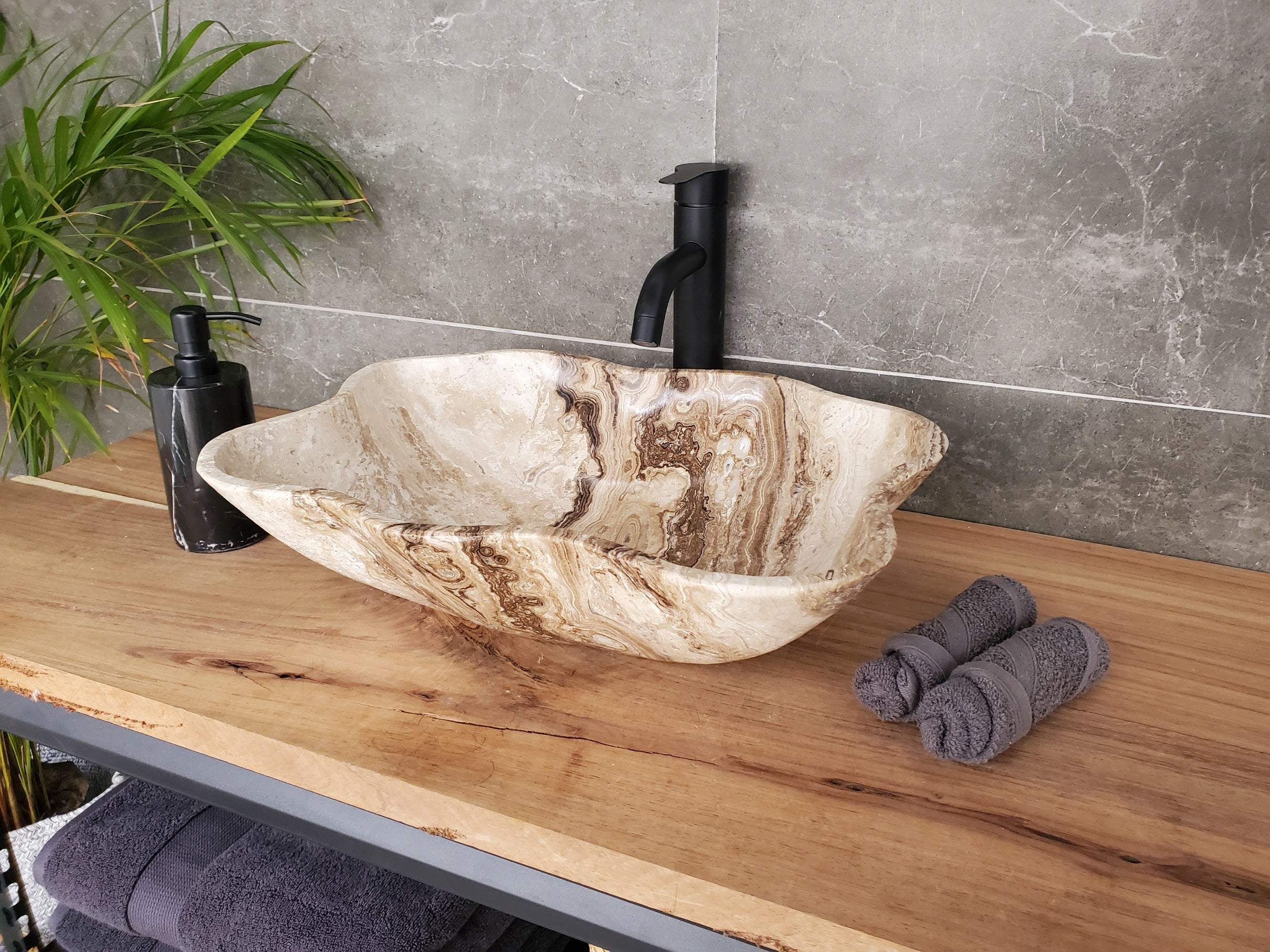S33_41 Marble Stone Vessel Sink