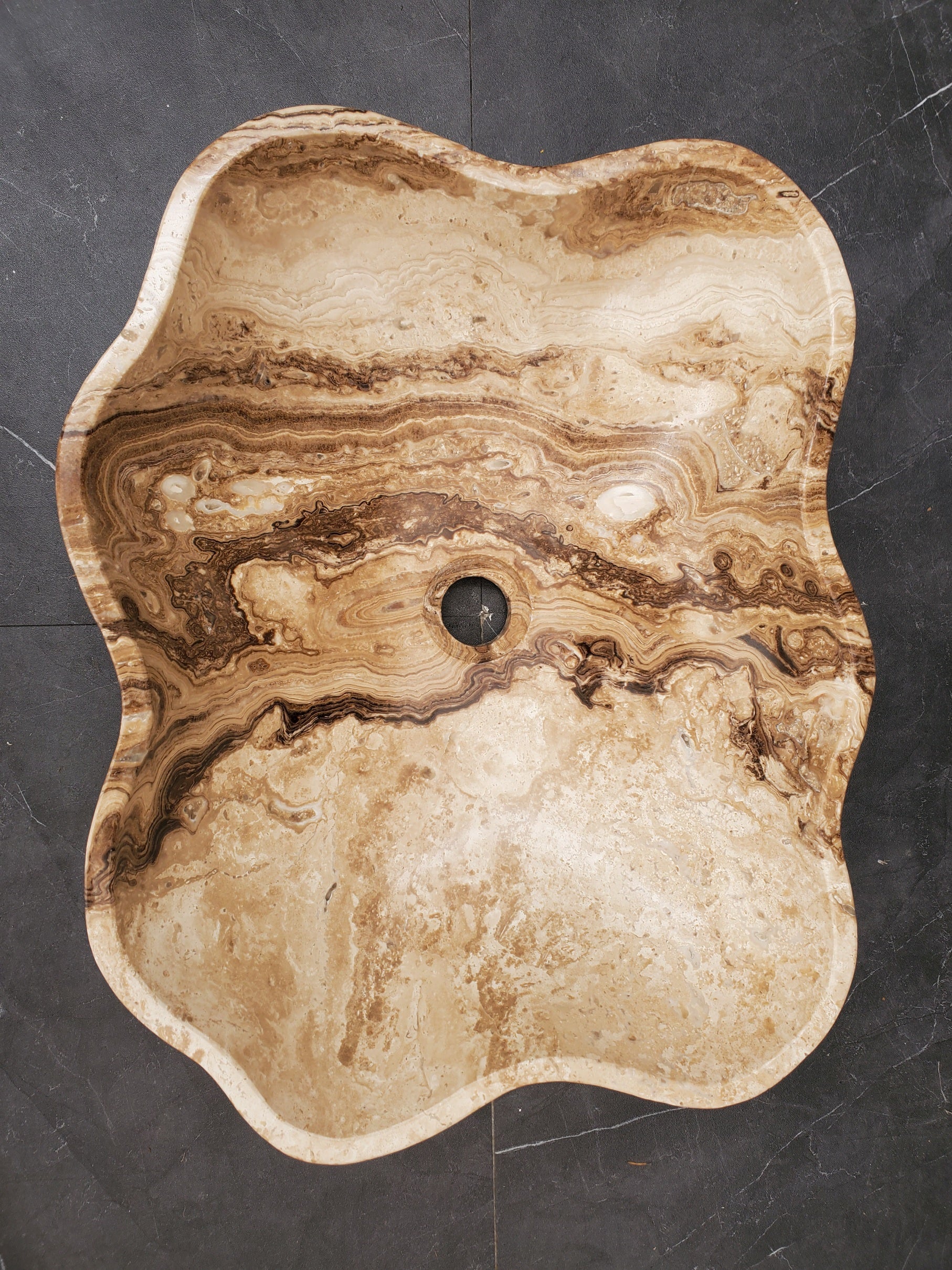 S33_41 Marble Stone Vessel Sink - 18 x 14 inch