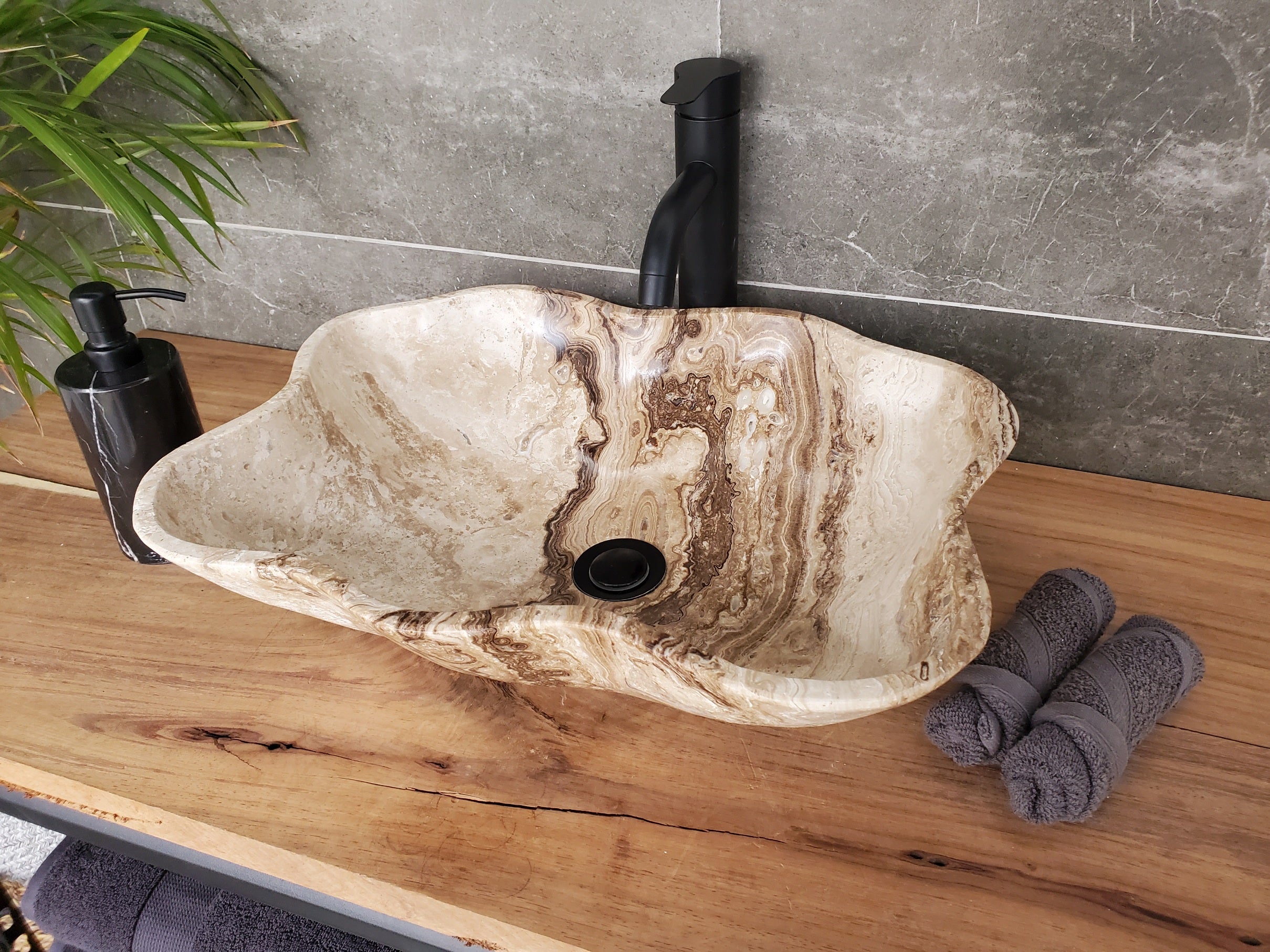 S33_41 Marble Stone Vessel Sink