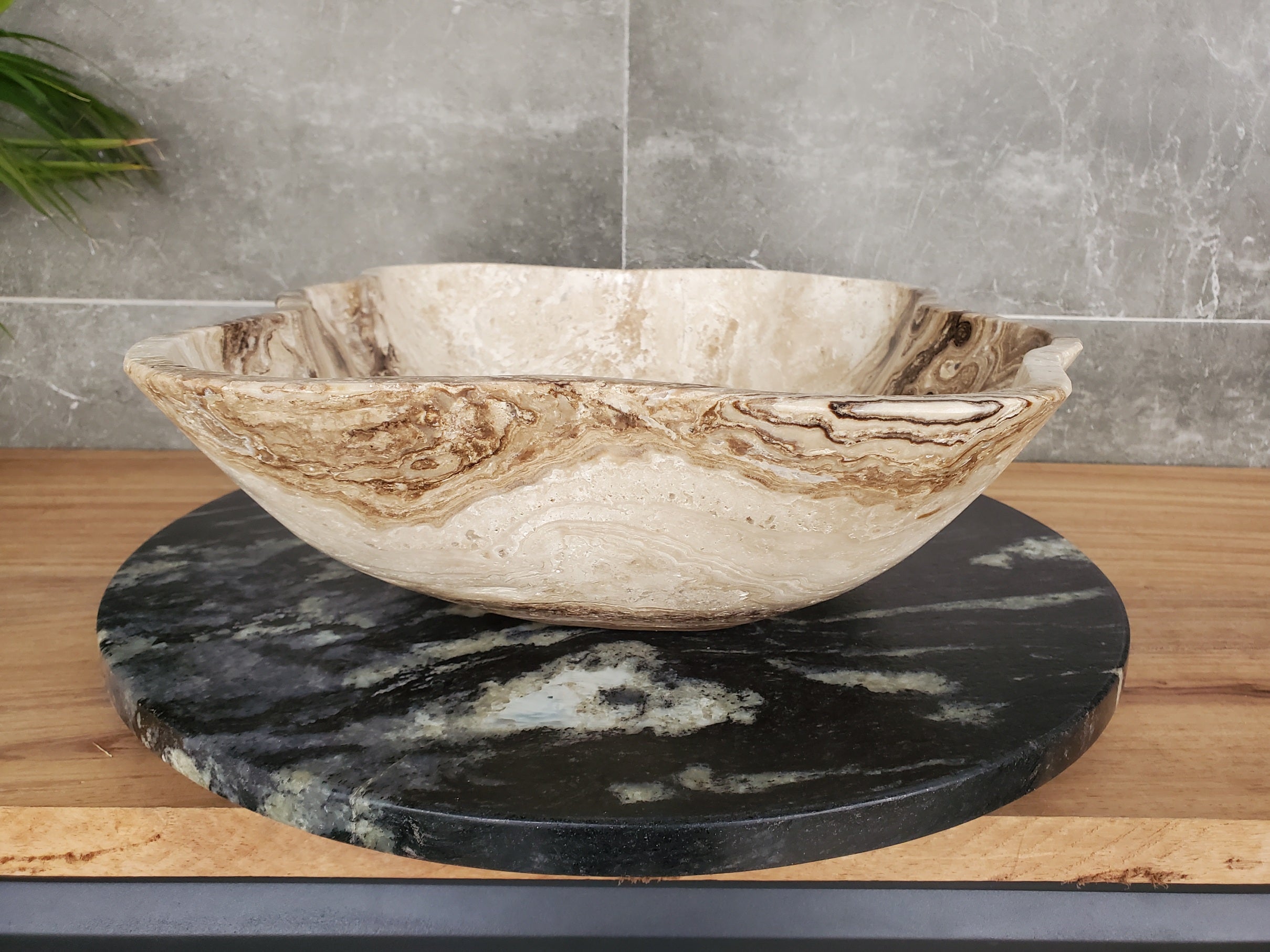 S33_41 Marble Stone Vessel Sink - 18 x 14 inch
