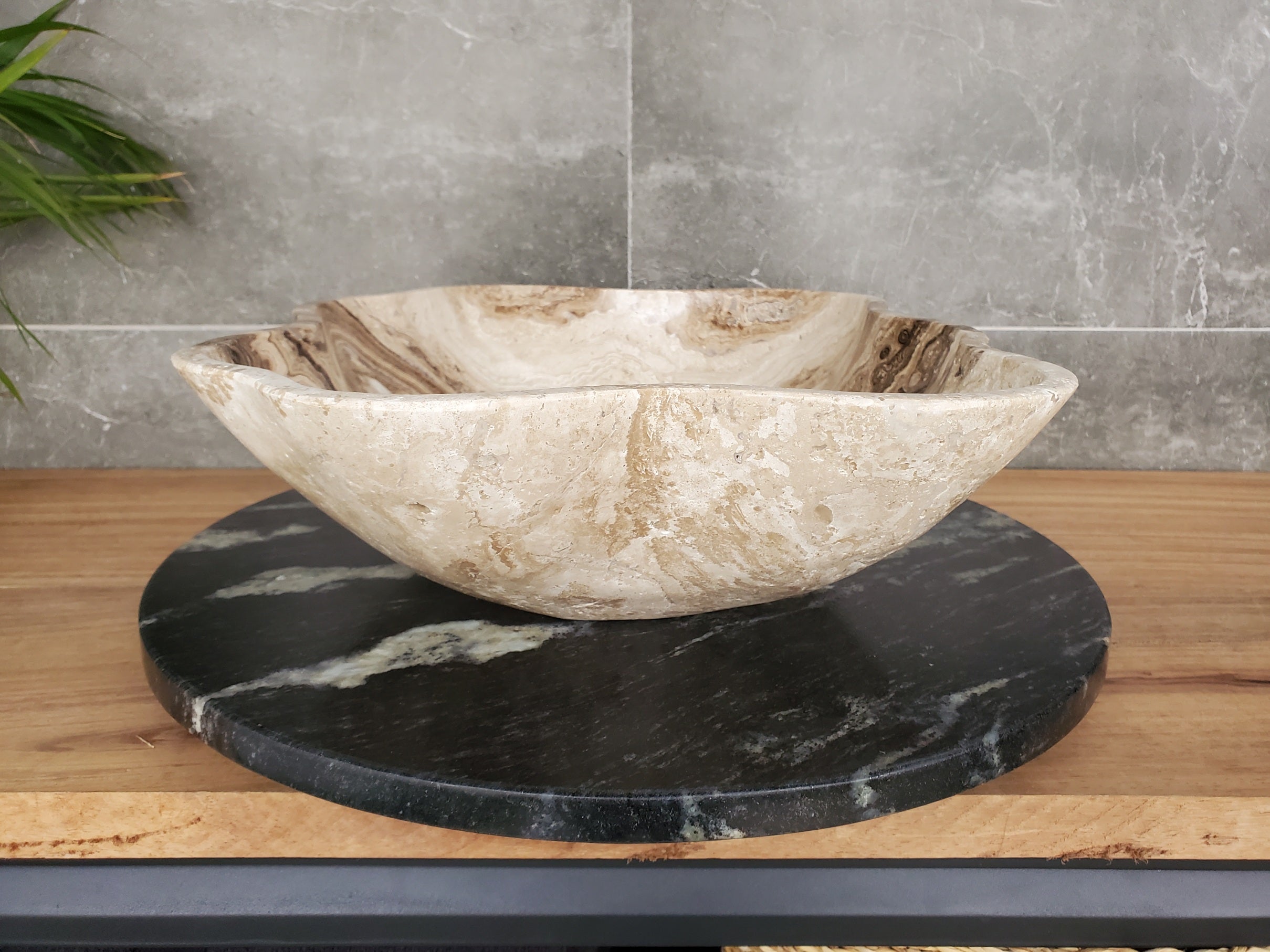 S33_41 Marble Stone Vessel Sink - 18 x 14 inch