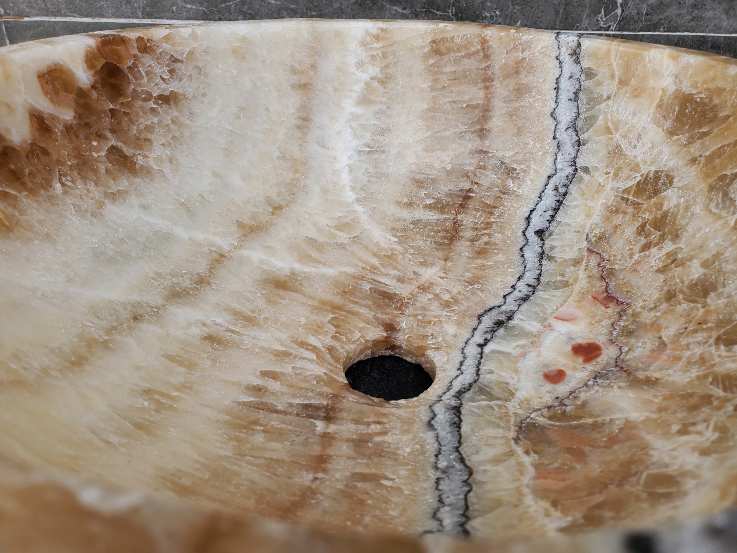 S31_08 Onyx Stone Vessel Sink - Round