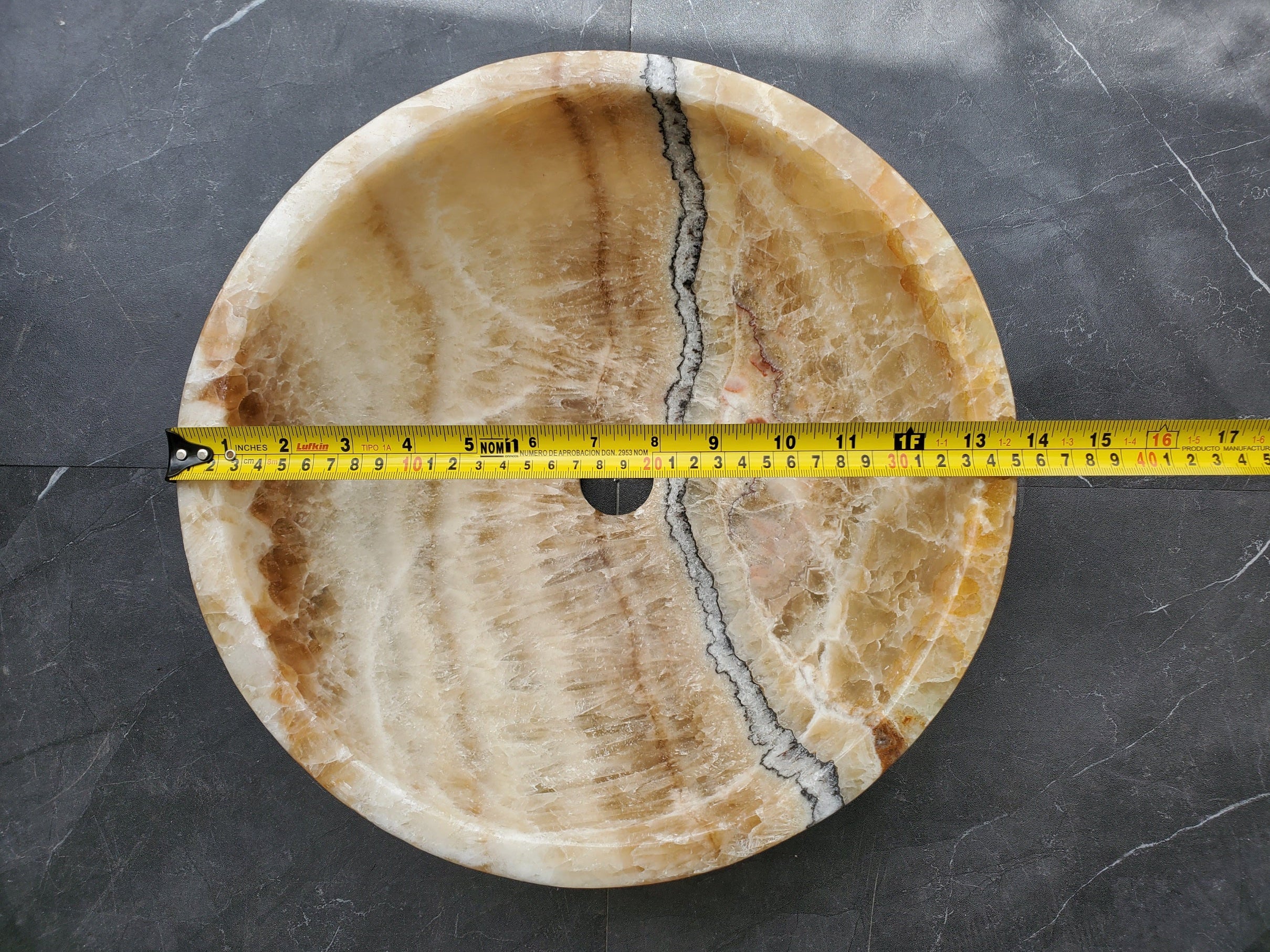 S31_08 Onyx Stone Vessel Sink - 13.5 inch