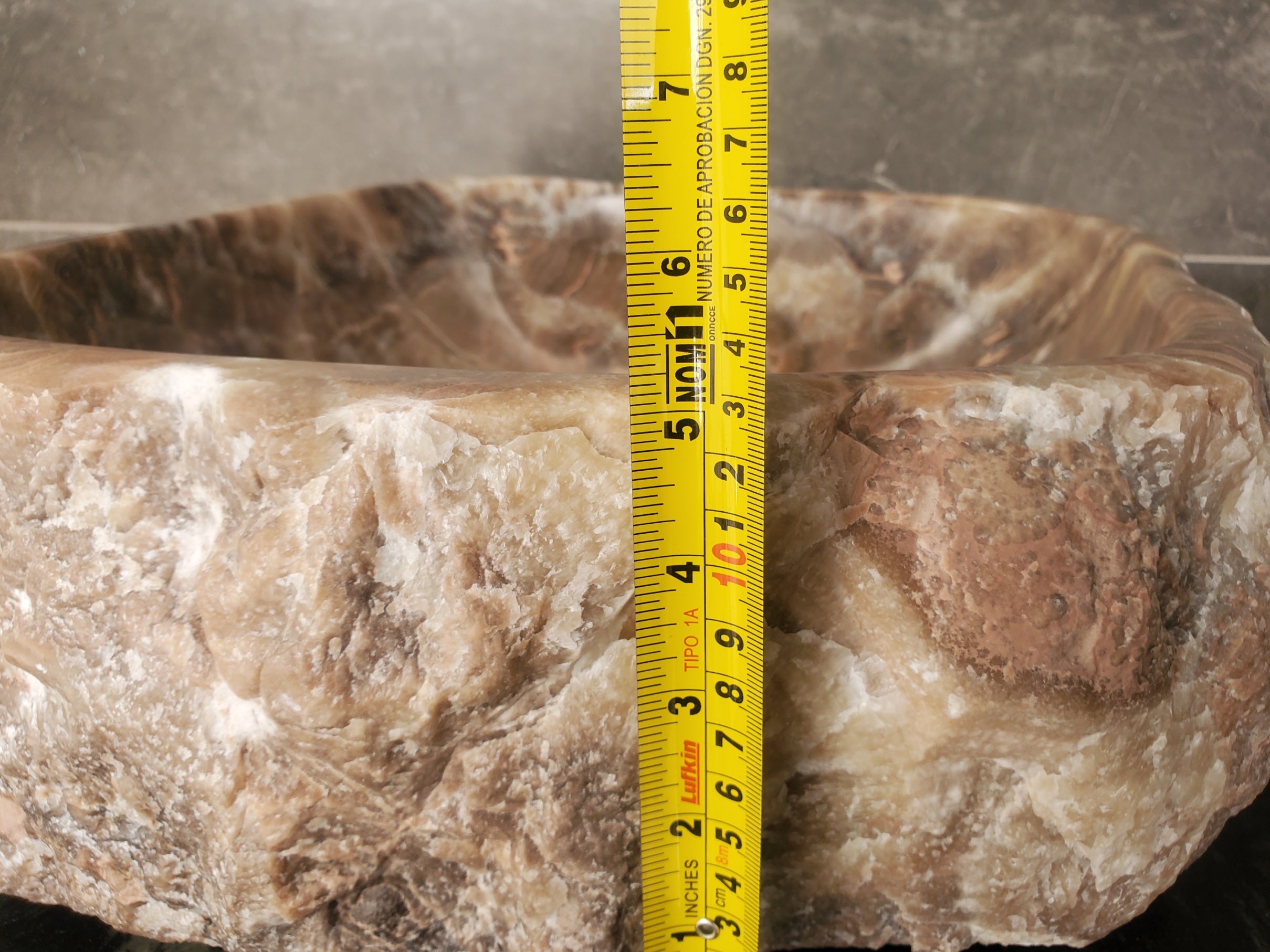 S33_12 Onyx Stone Vessel Sink - 15 x 14 inch
