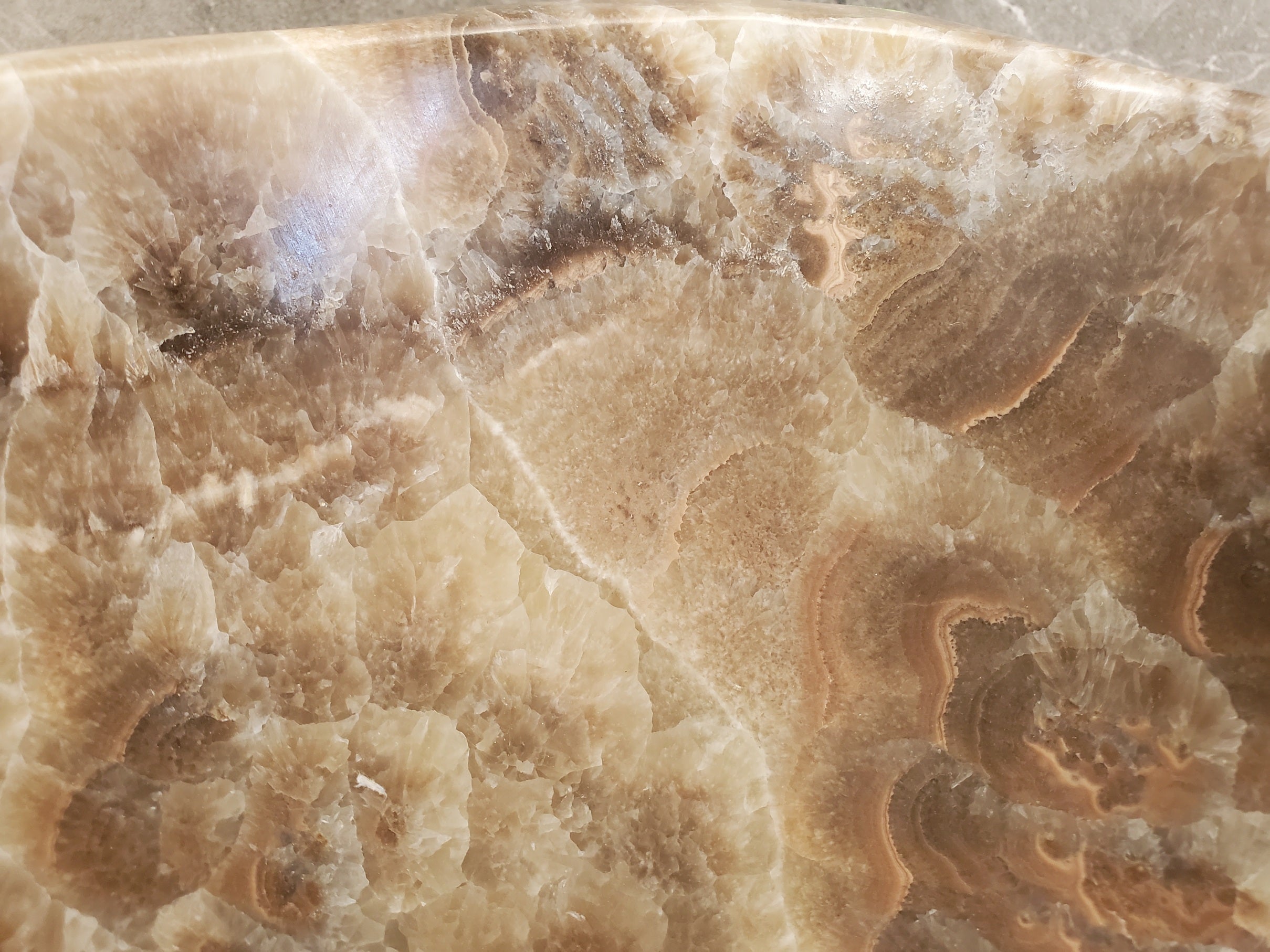 S33_12 Onyx Stone Vessel Sink - 15 x 14 inch