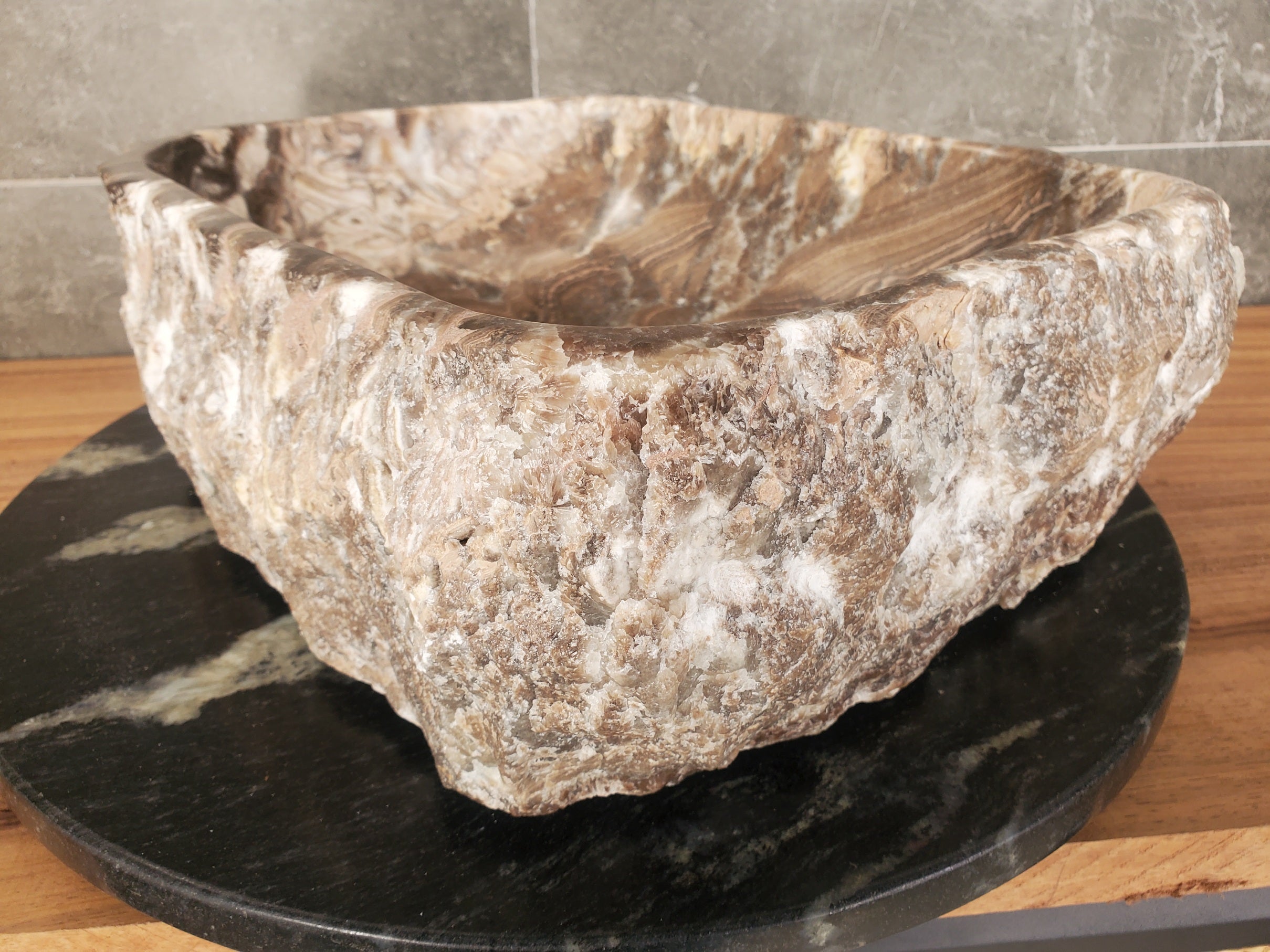 S33_11 Onyx Stone Vessel Sink - 16 x 13 inch