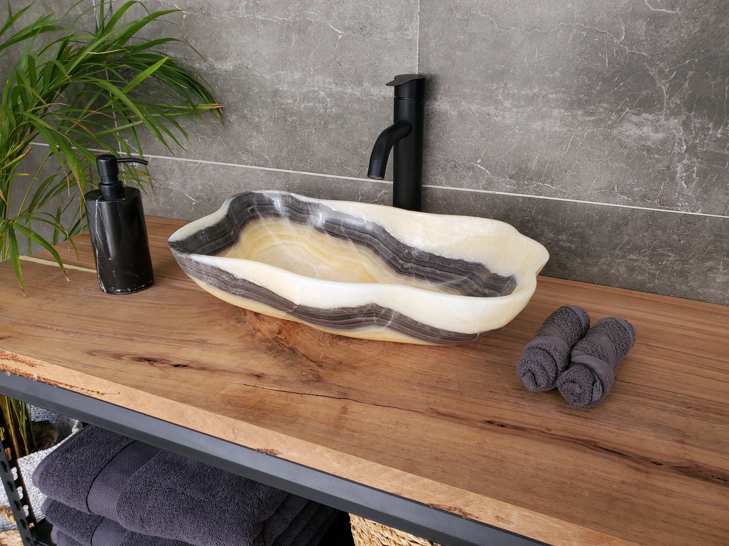 S33_45 Onyx Bathroom Vessel Sink - 18.5 x 11 inch